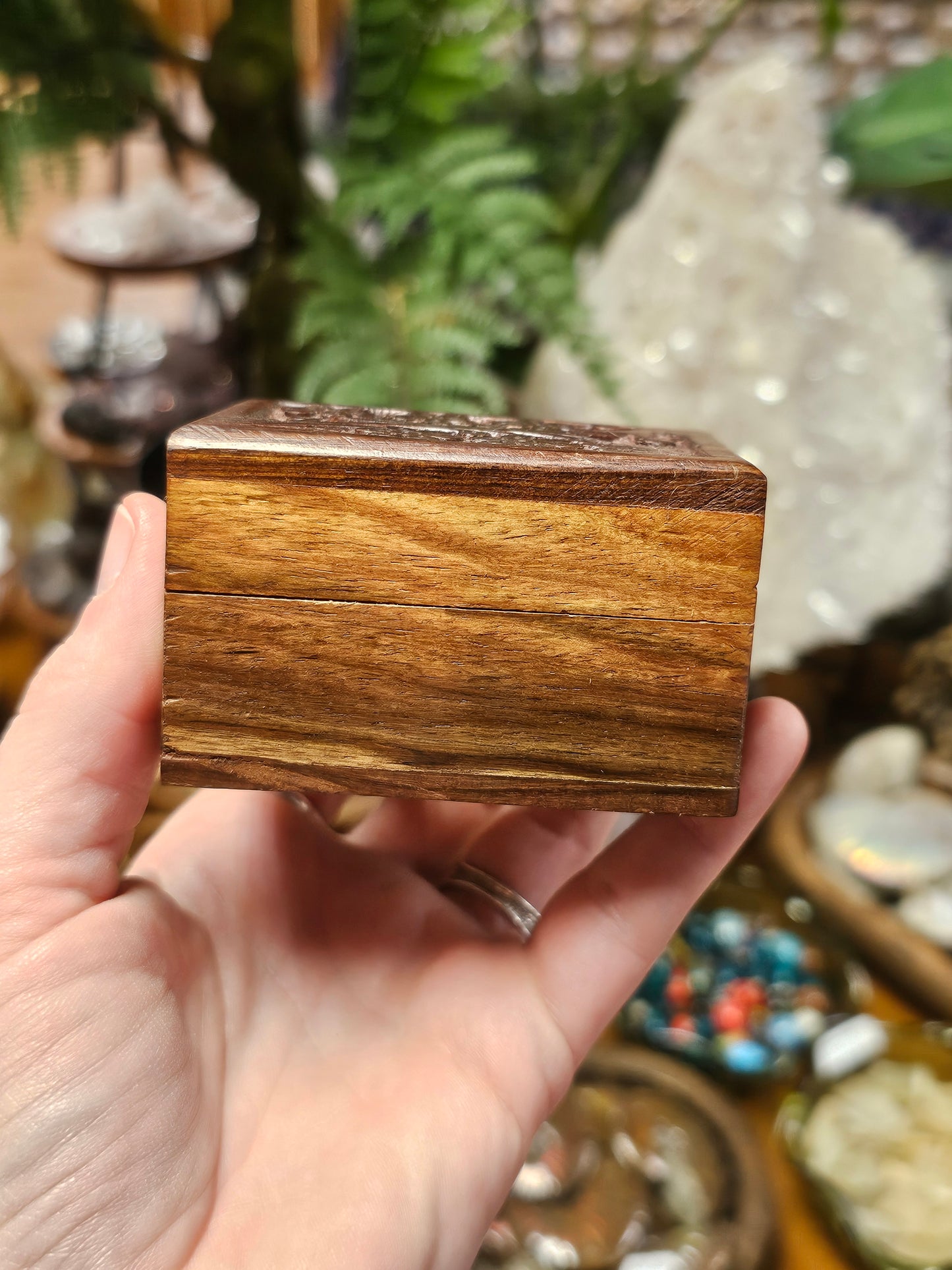 Carved Wooden Trinket Box.