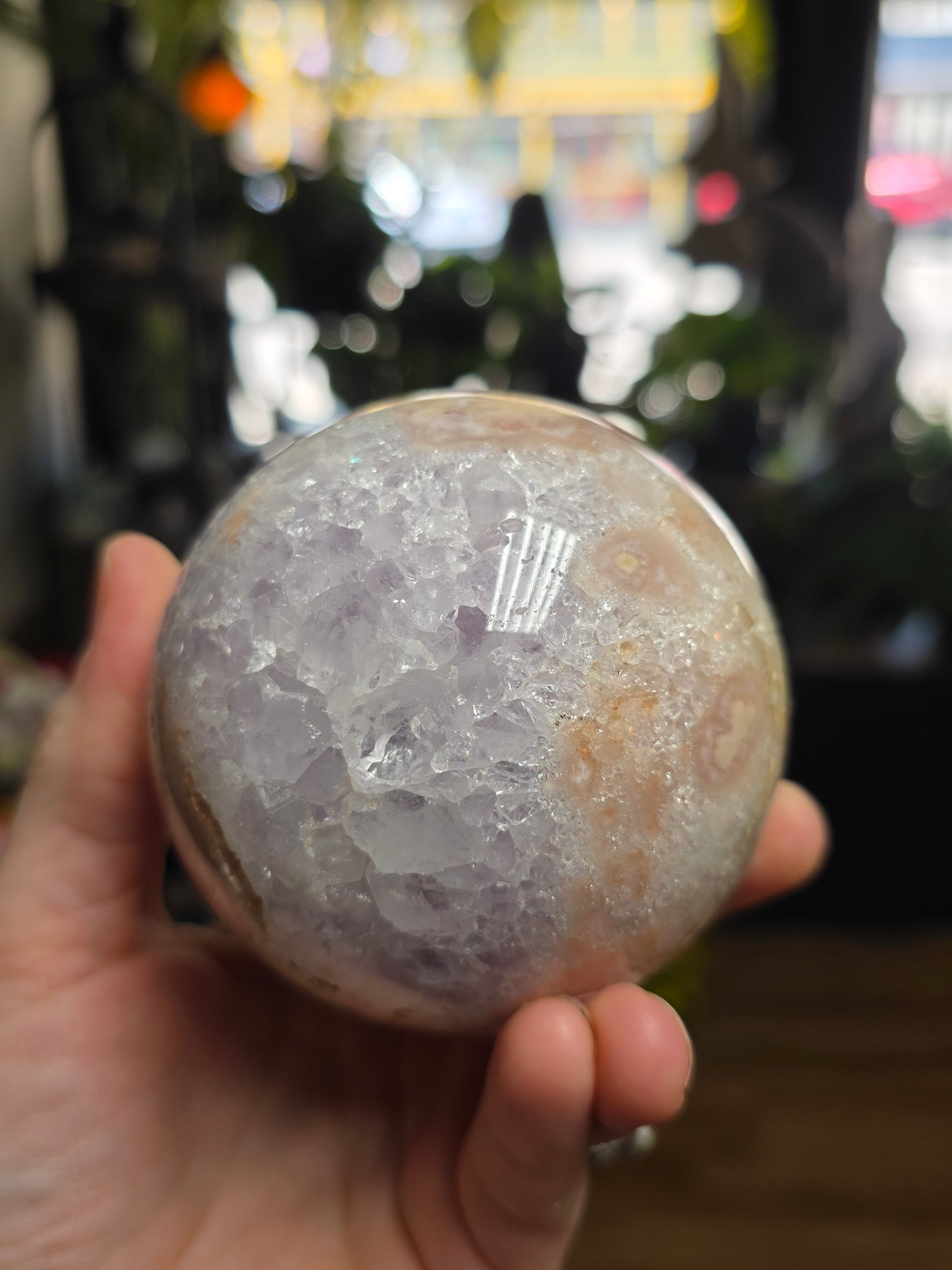 Pink Amethyst Flower Agate Sphere