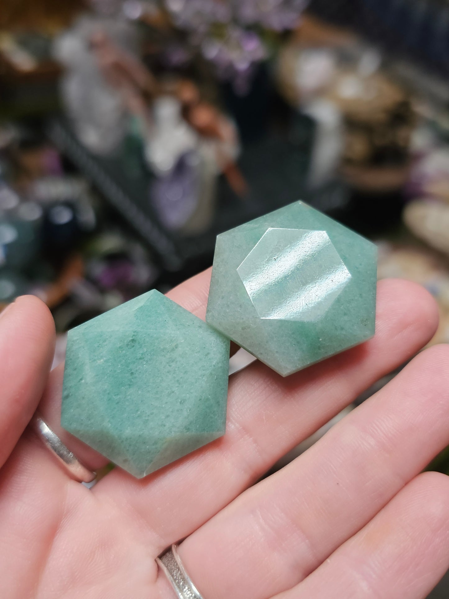 Green Adventurine Faceted Hexagon