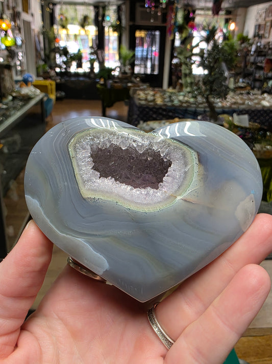 Amethyst Agate Heart