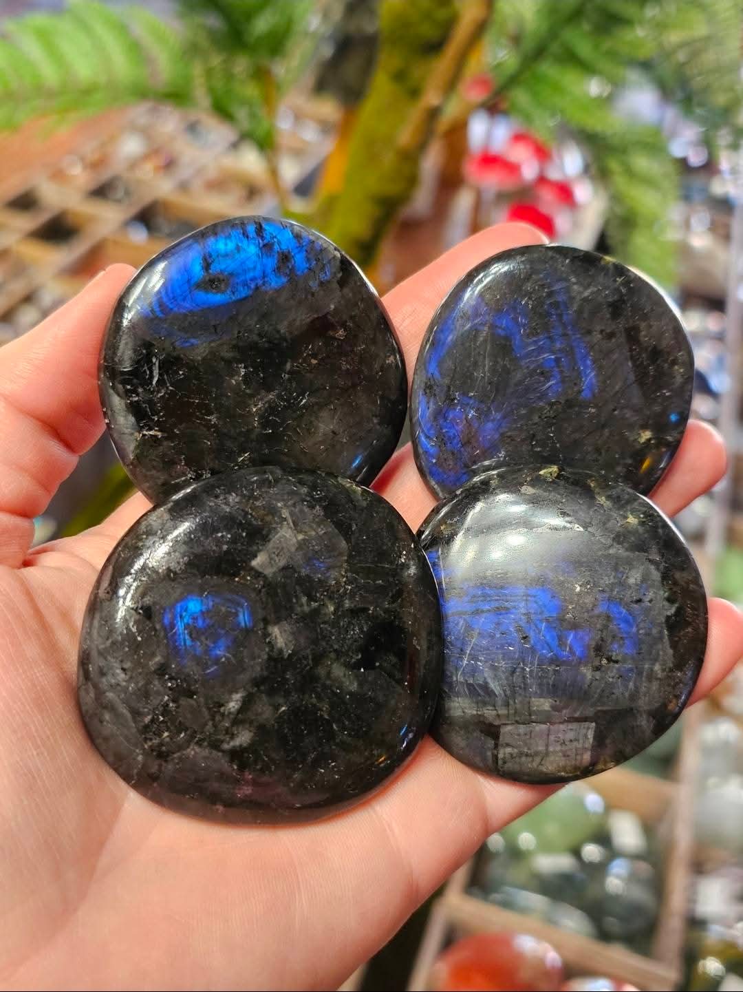 Blue Flash Larvikite Palmstone