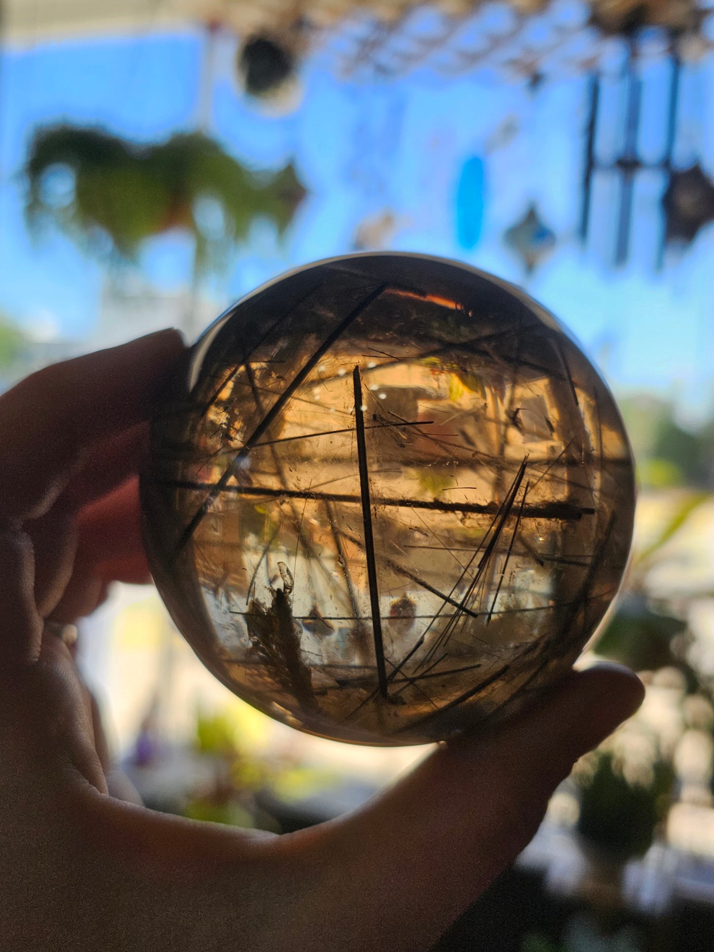 Black Tourmaline & Rutile Sphere