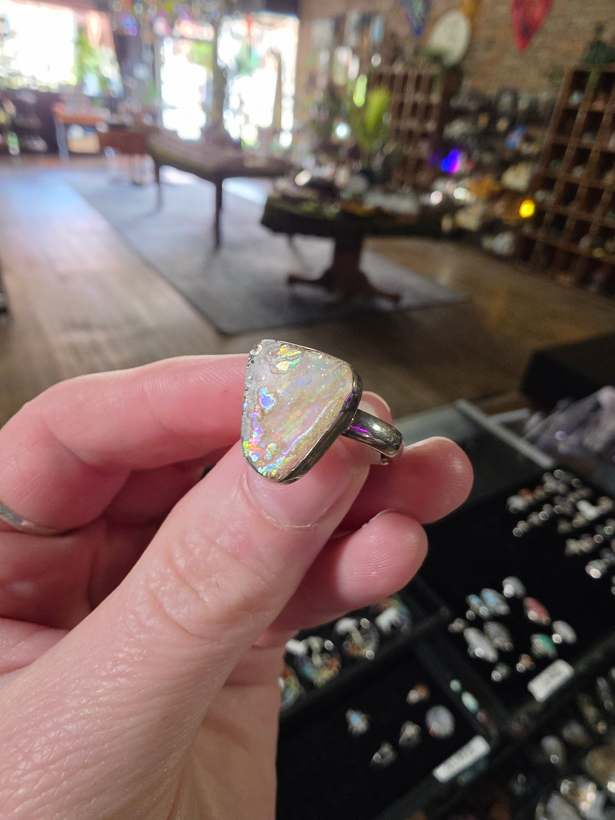 Patina Glass Ring Size 7