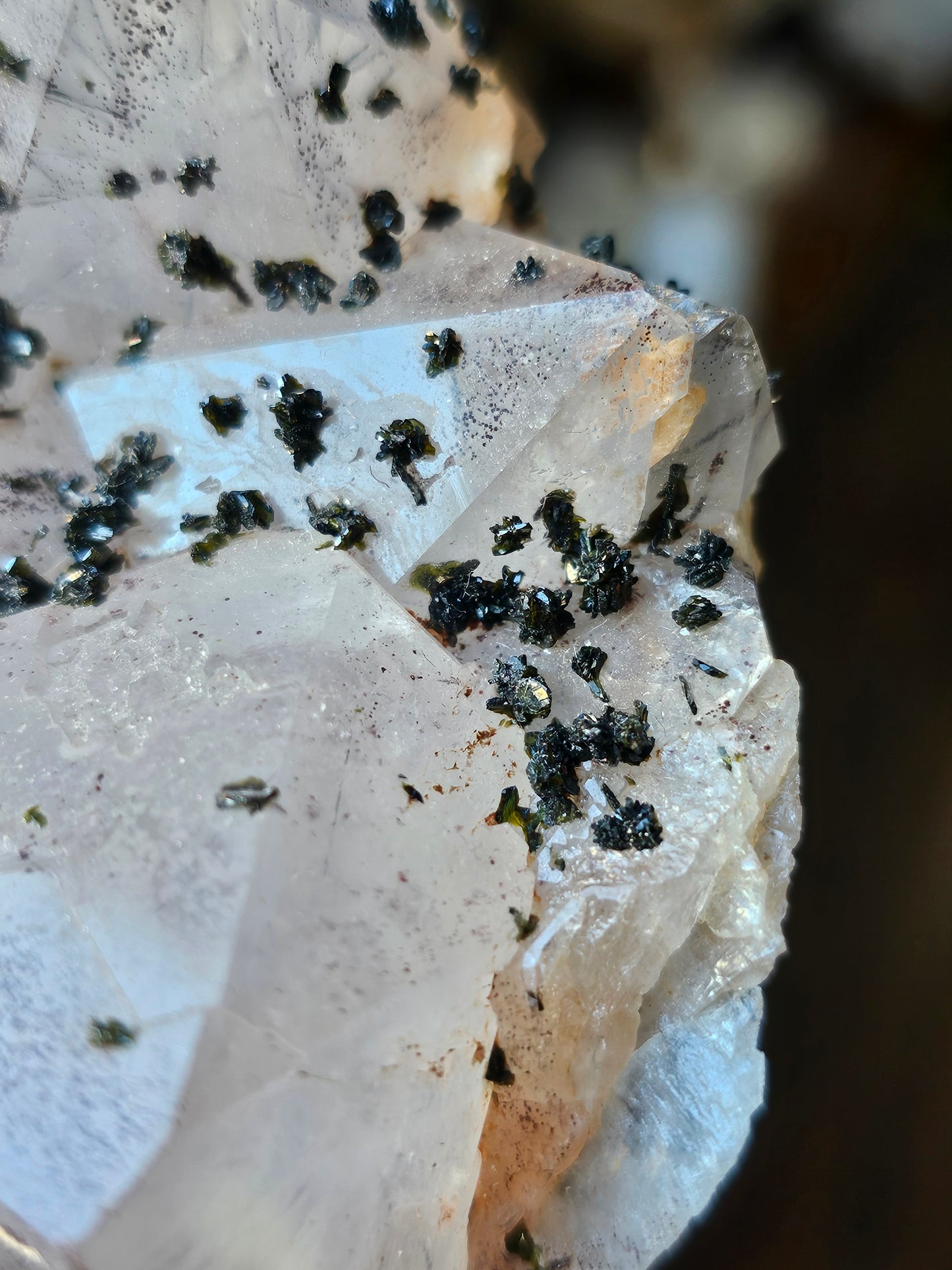 Epidote on Amethyst