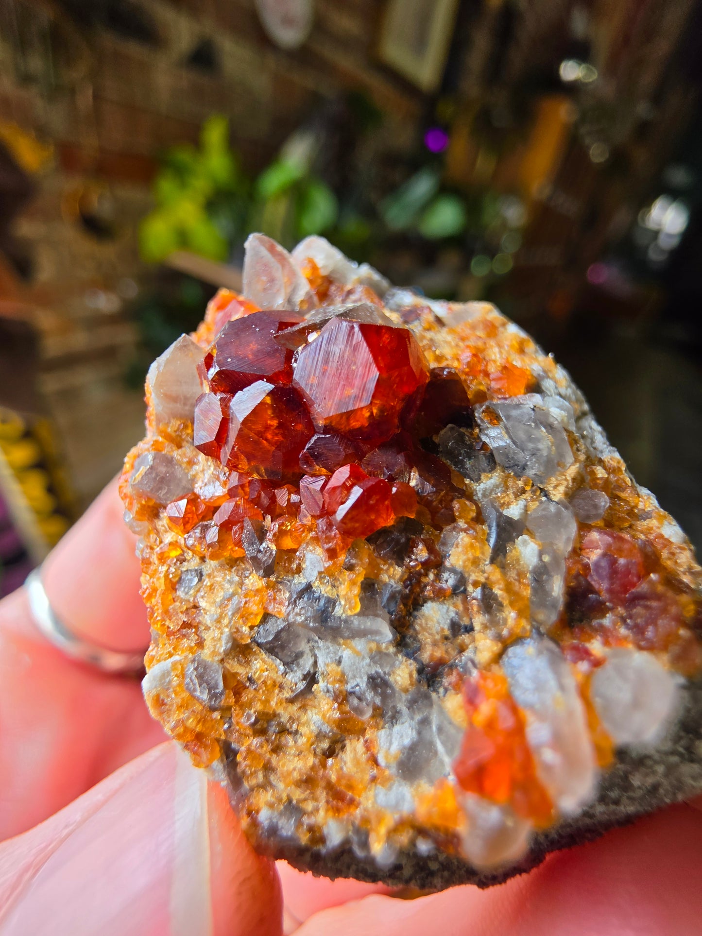 Garnet on Smoky Quartz