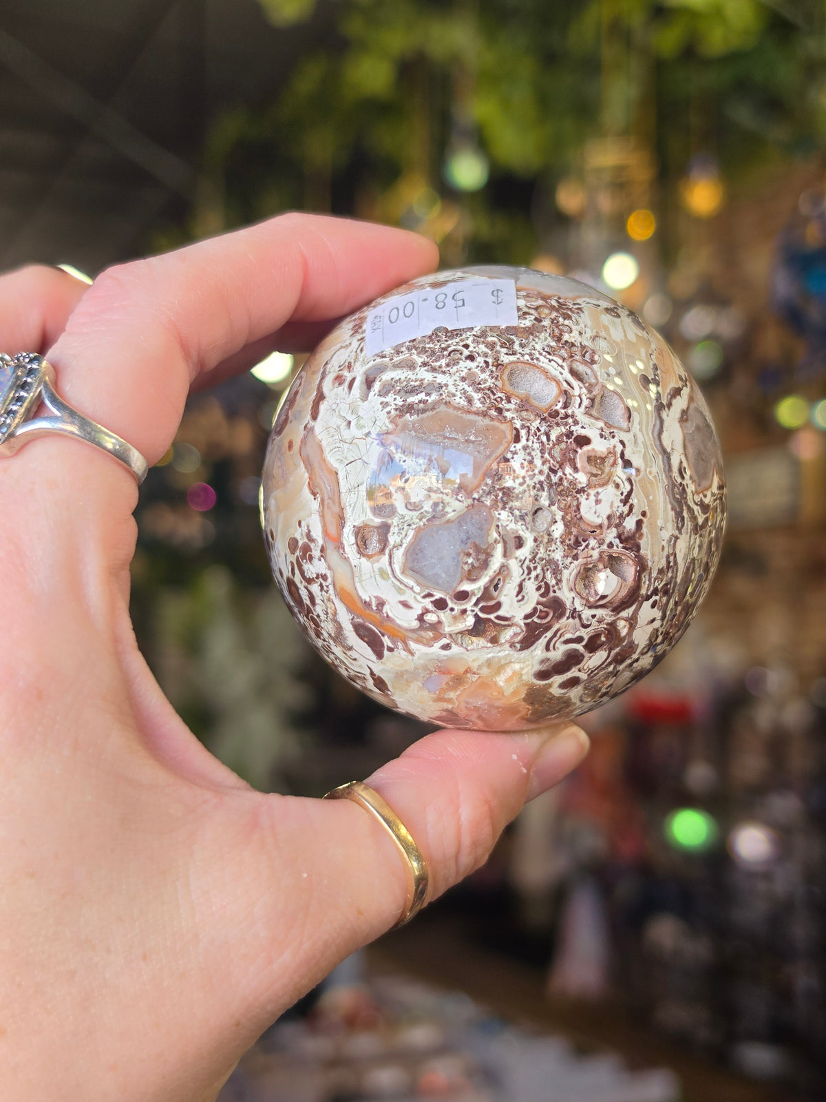 Druzy Money Agate Sphere
