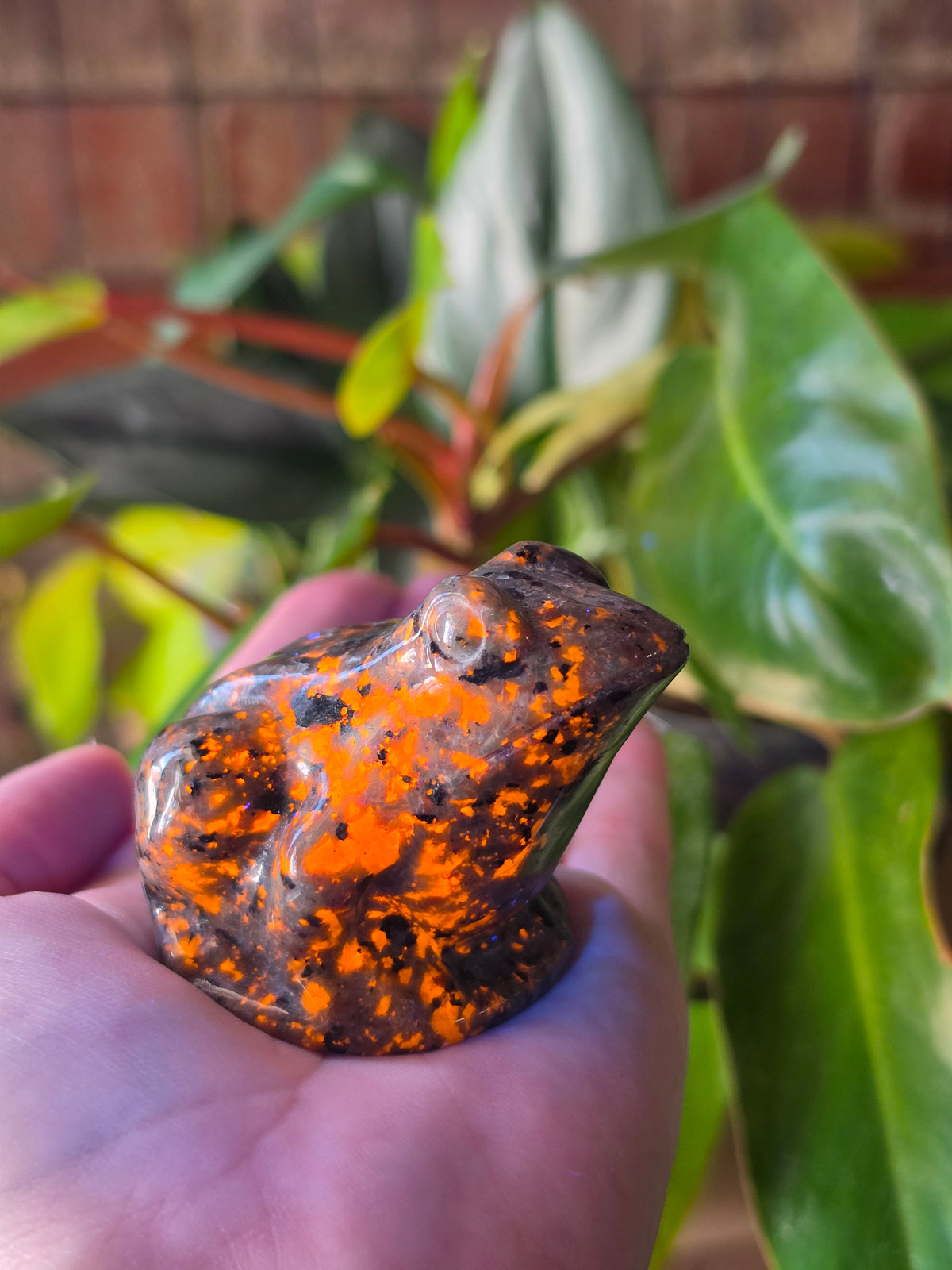 UV Reactive Sodalite Frog Carving
