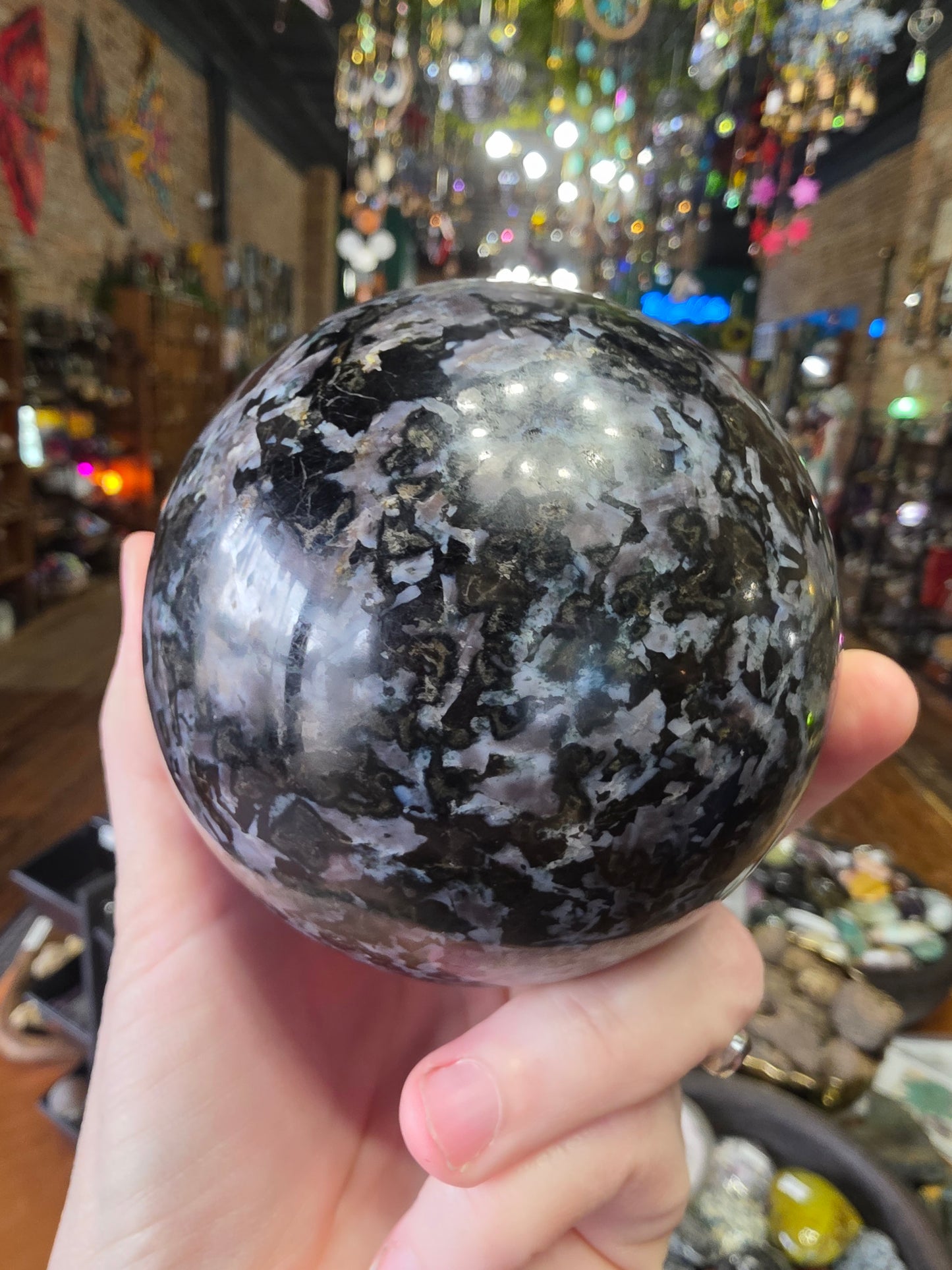 Indigo Gabro Sphere (Merlinite)