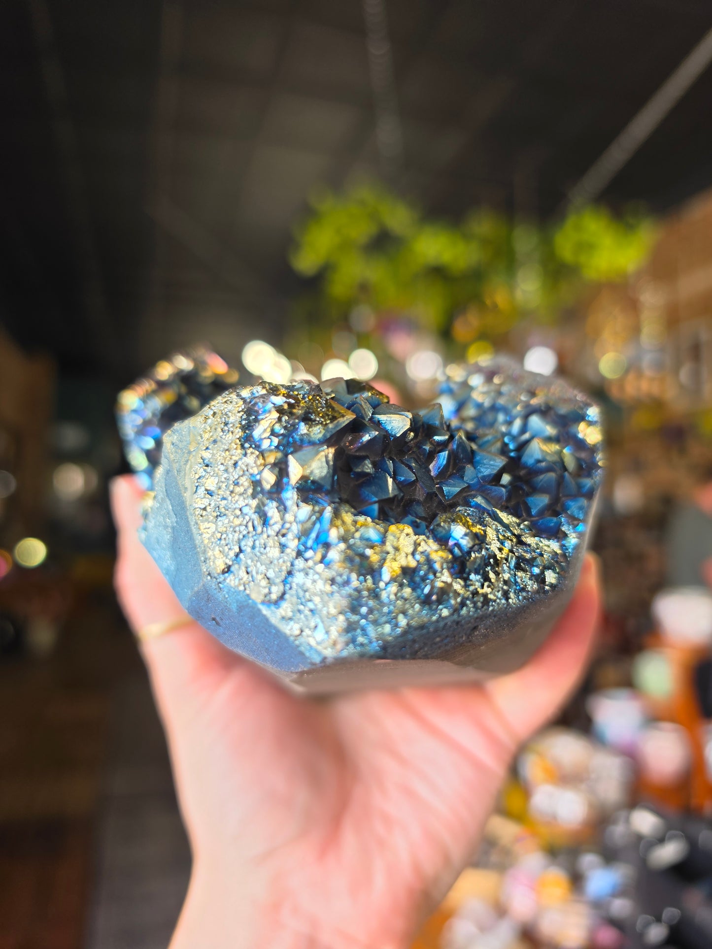 Treated Aura Quartz Cluster Freeform