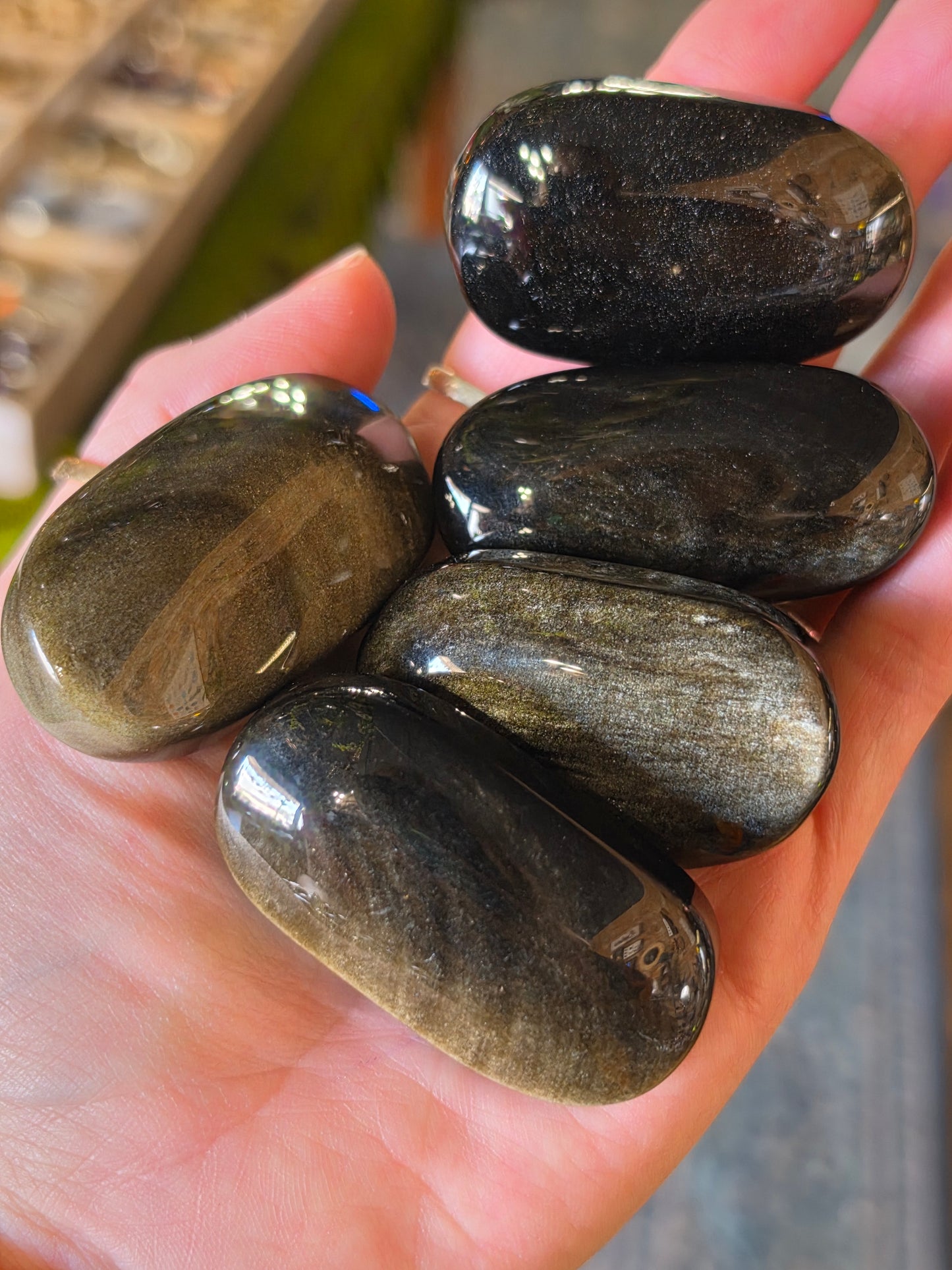 Gold Sheen Obsidian Palmstone