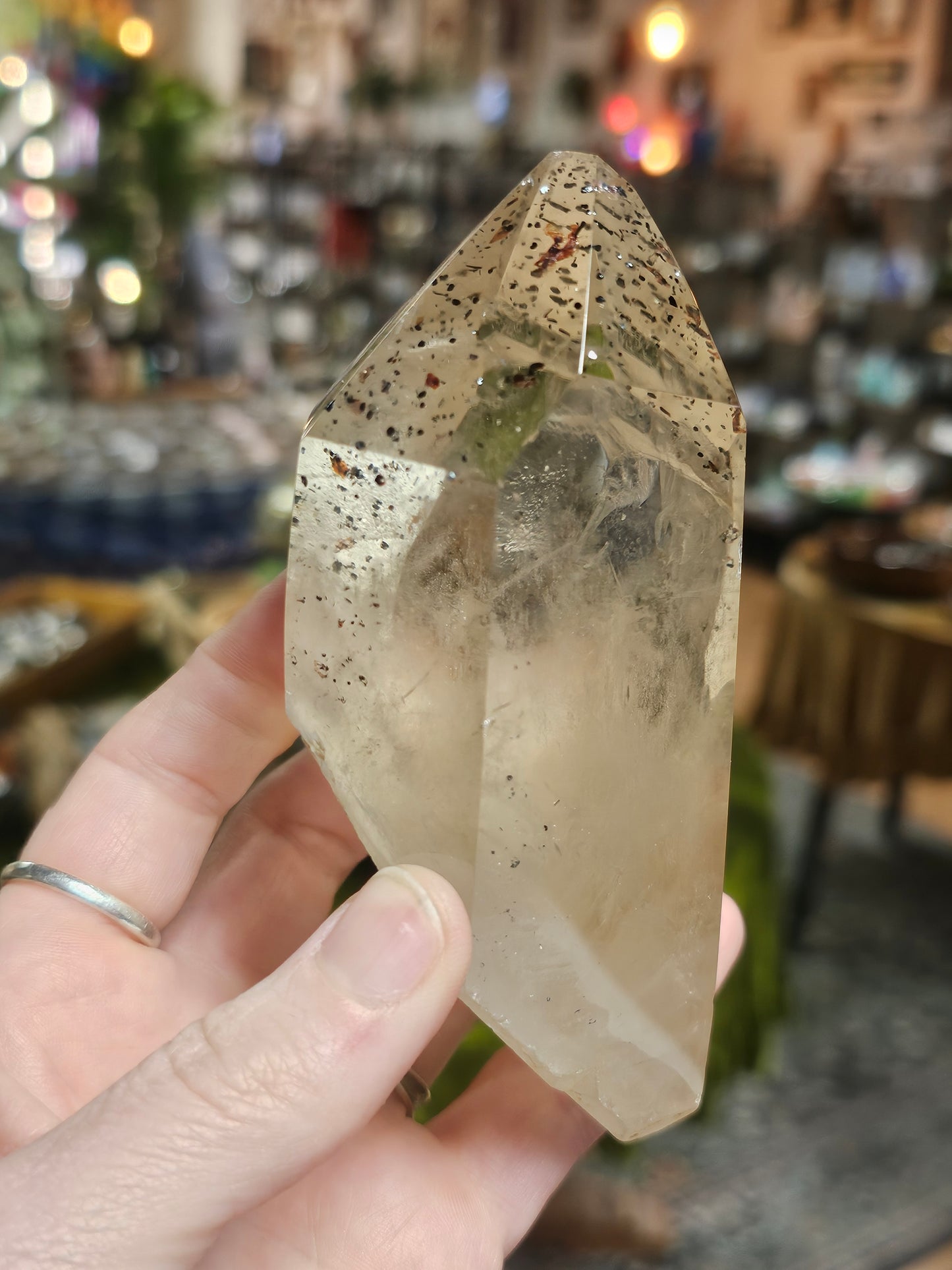 Lepidocrocite In Champagne Quartz Point