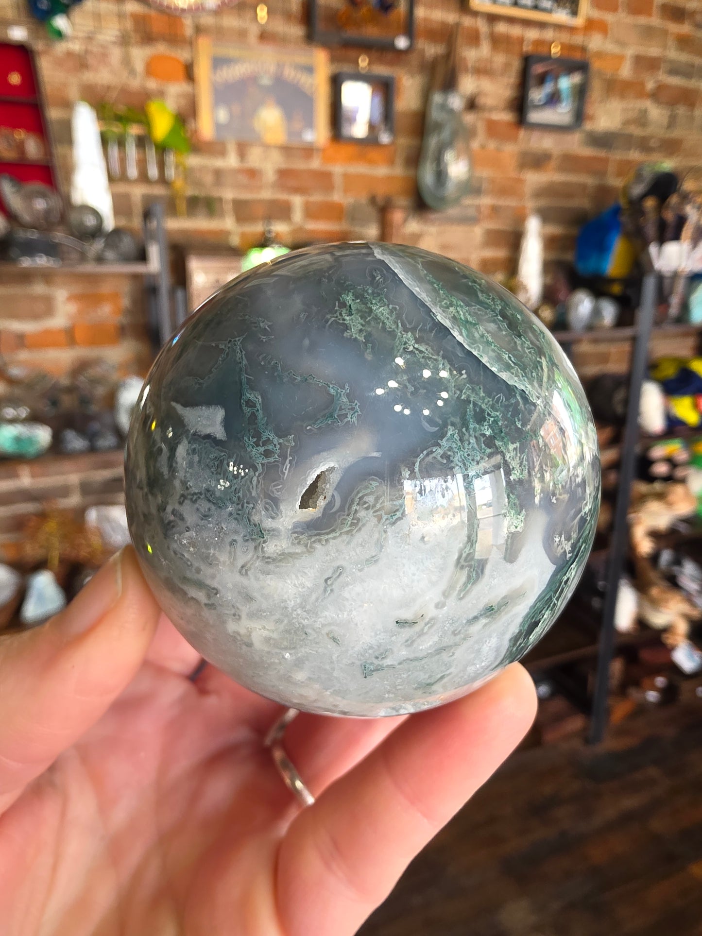 Moss agate Sphere