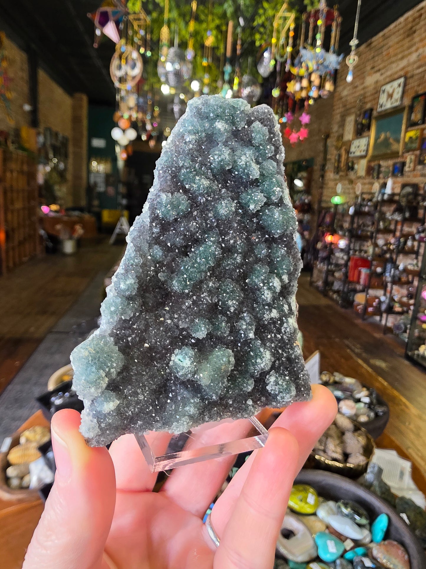 Quartz Druzy on Malachite