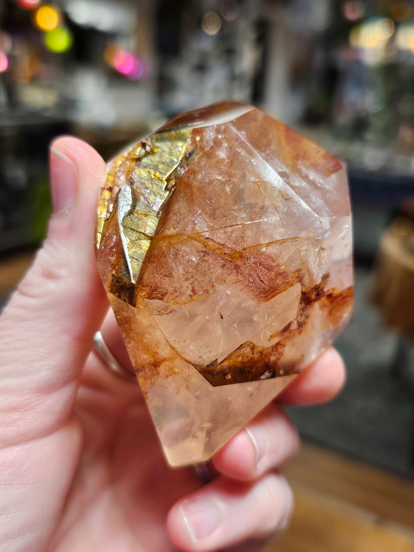 Fire Quartz Freeform With Epidote inclusion