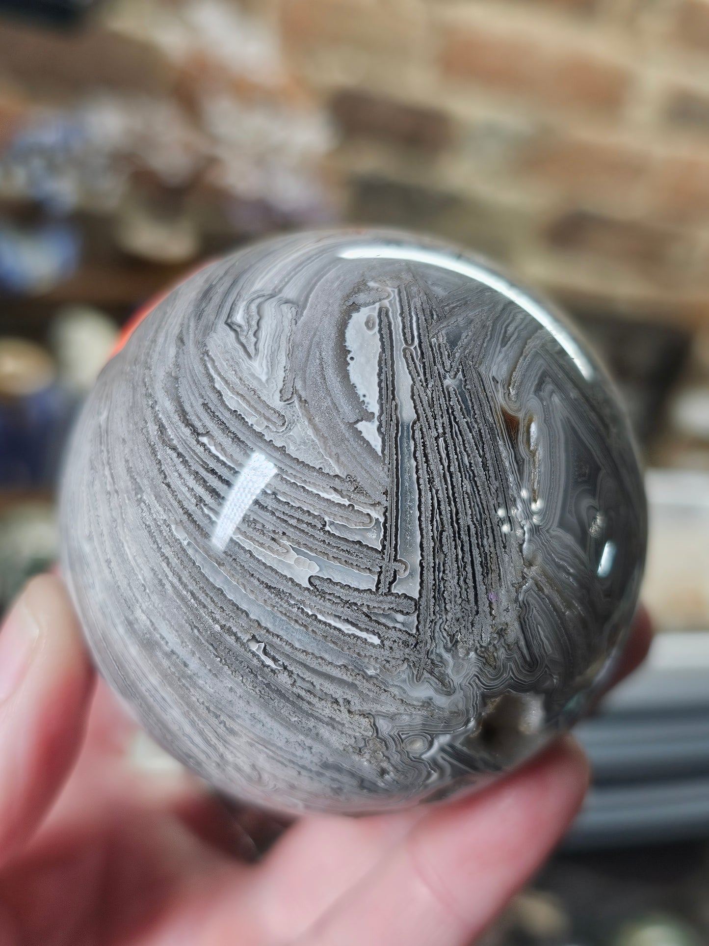 Lattice Lace Agate Sphere
