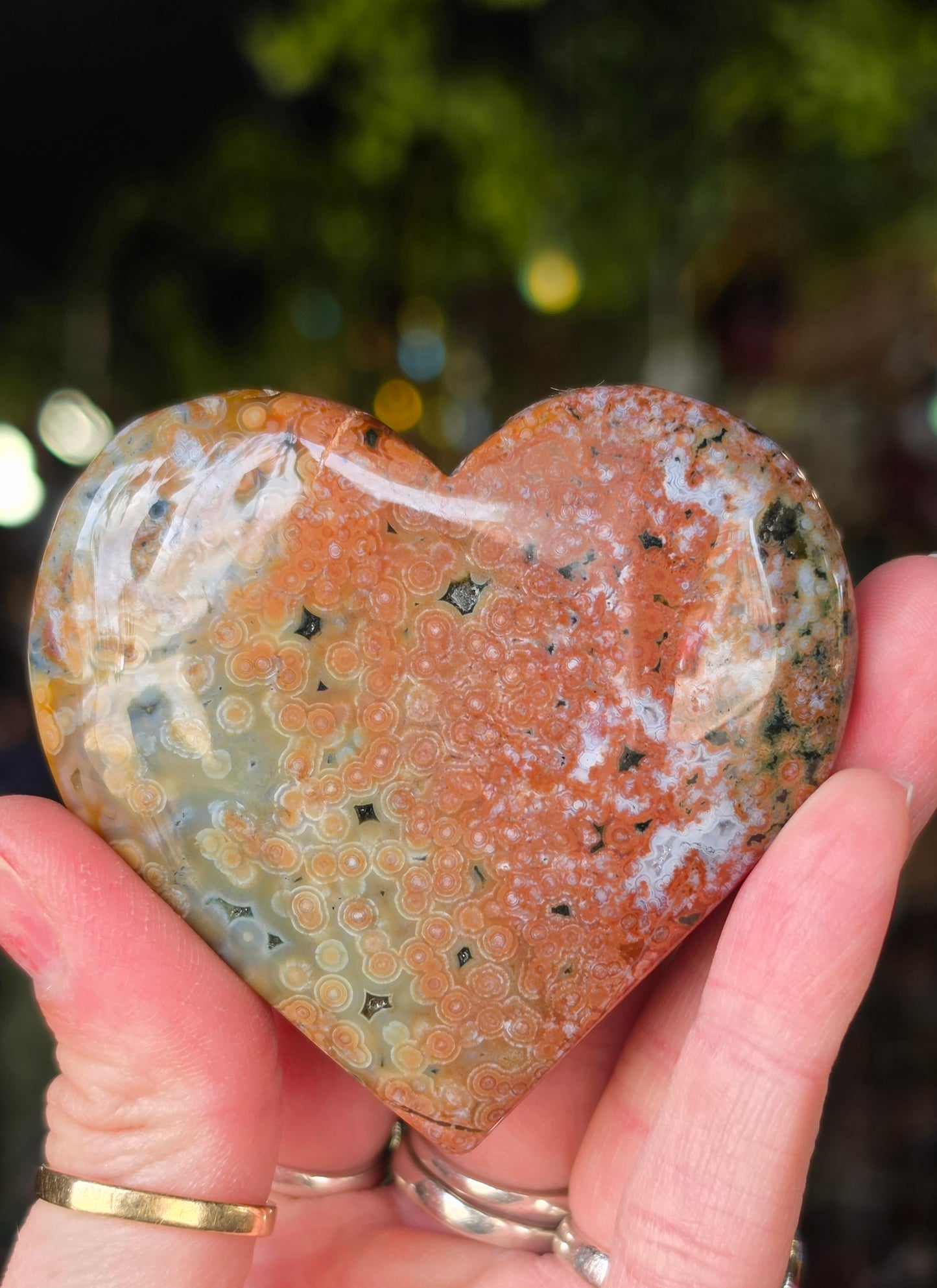 Orbicular Ocean Jasper Heart