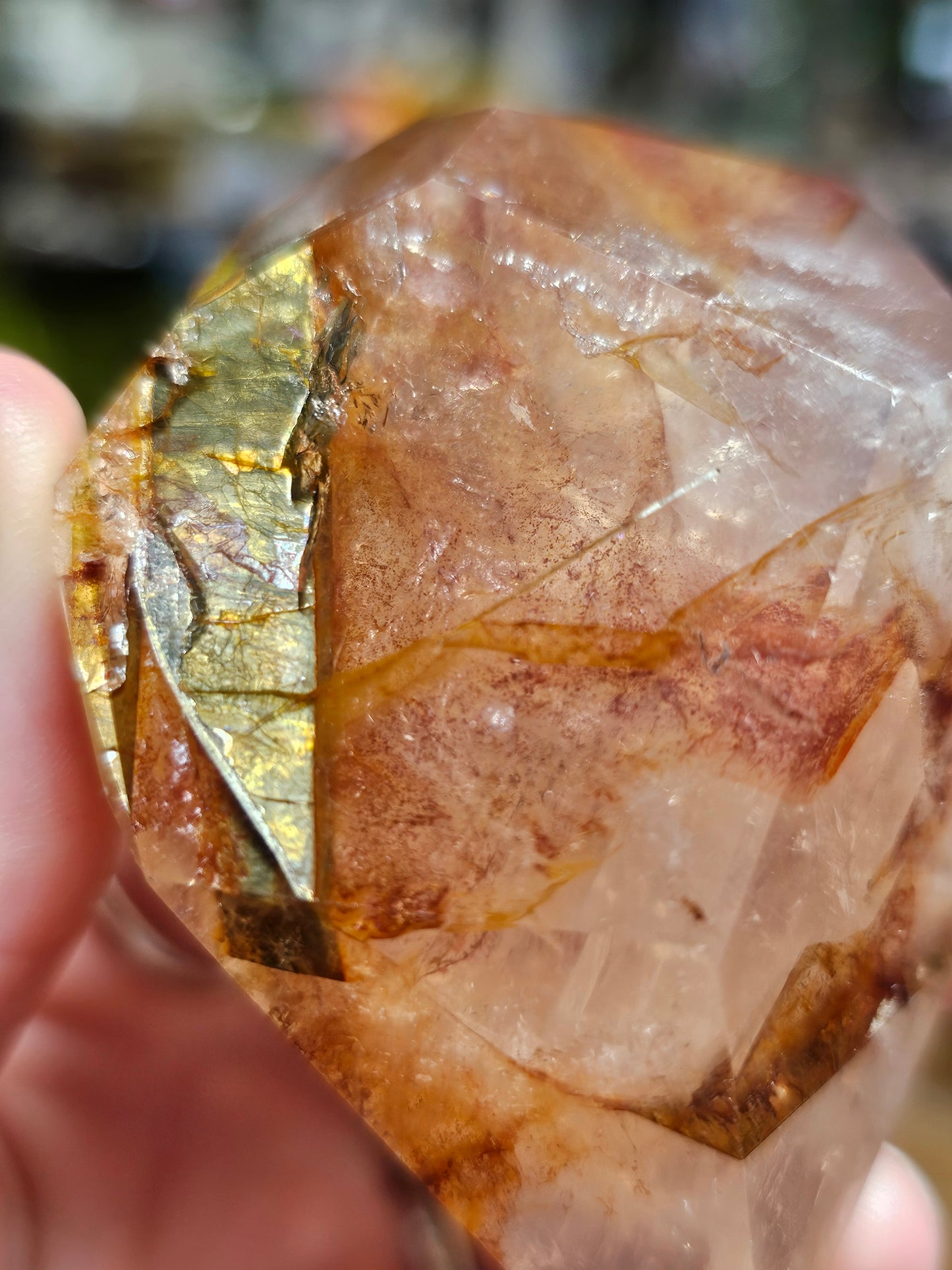Fire Quartz Freeform With Epidote inclusion