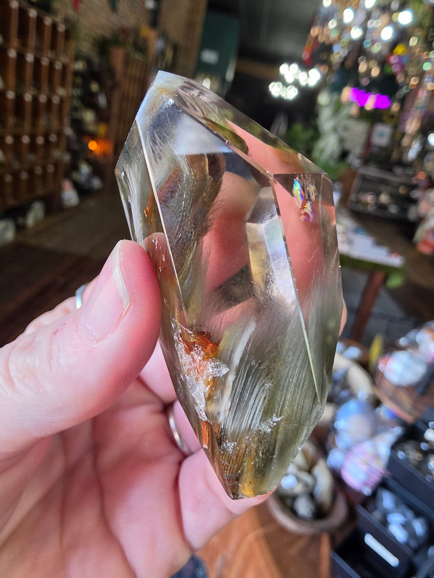Rabbit Hair Smoky Quartz Freeform