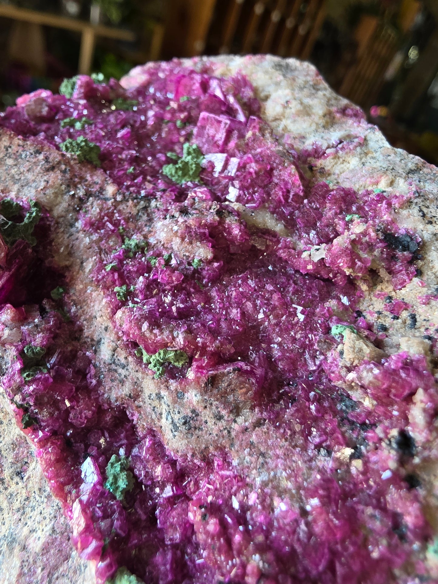 Colbalto Calcite with Malachite
