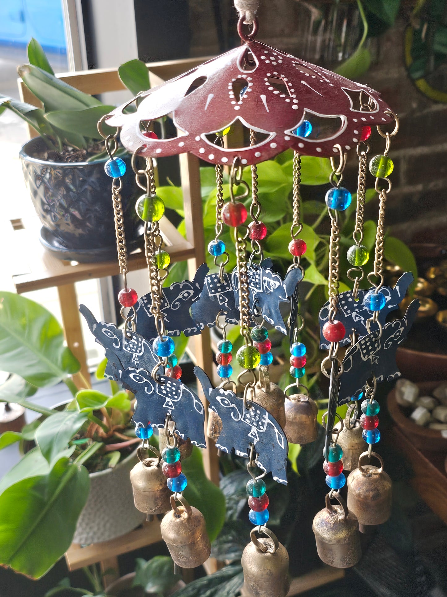 Elephant and Brass Bells Windchime