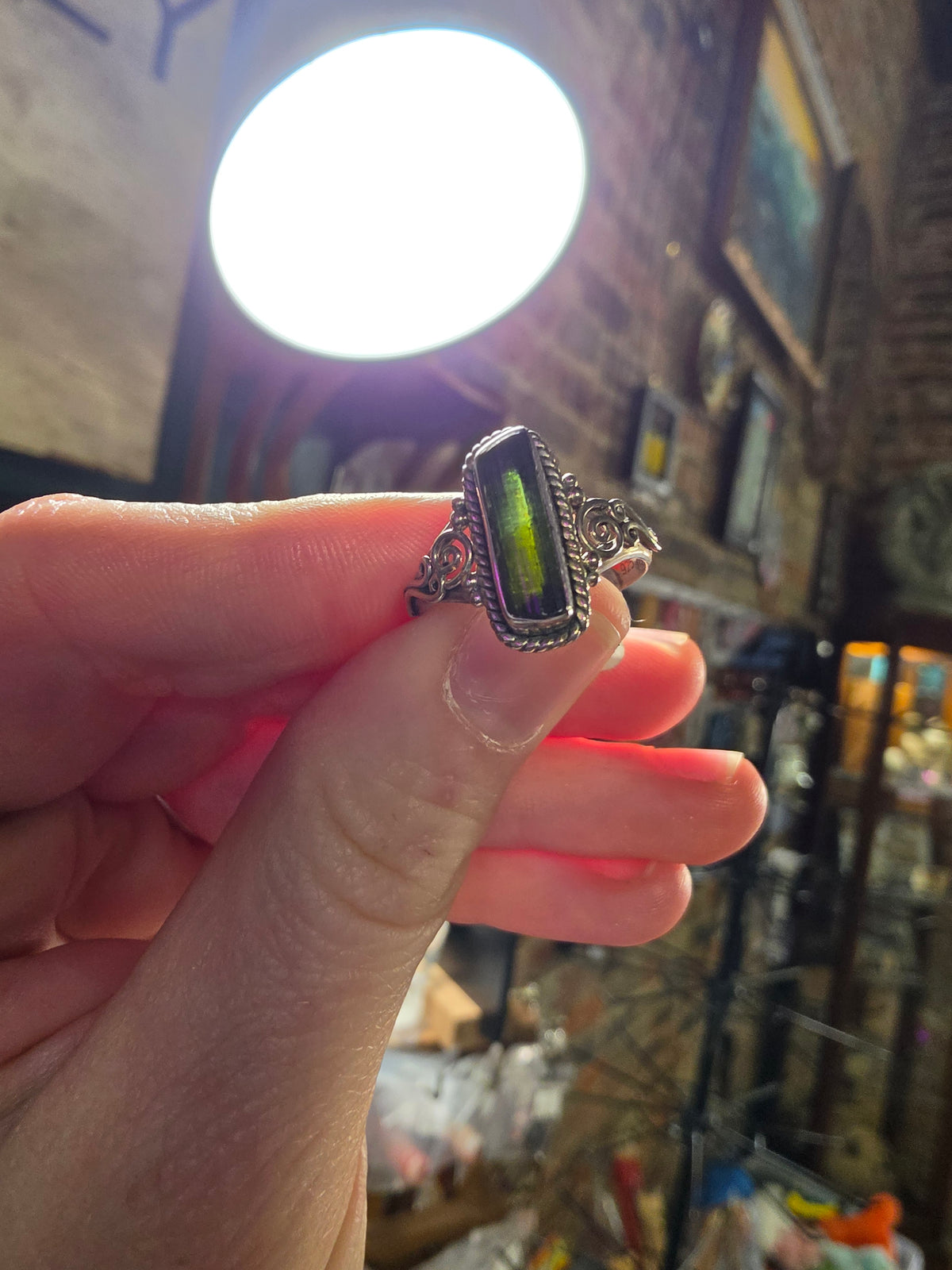 Green Tourmaline Ring Size 8