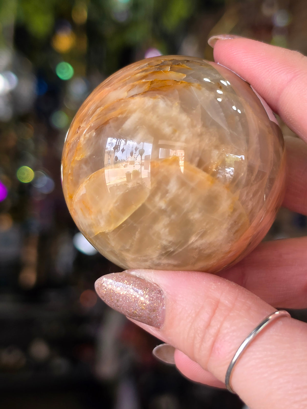 Peach Moonstone Sphere