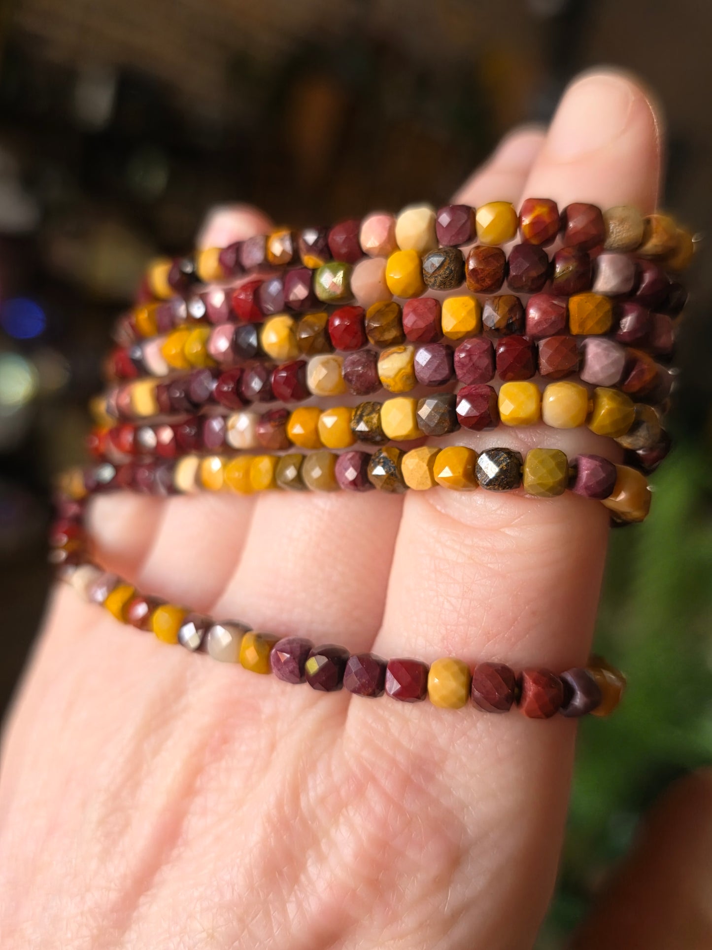Faceted Mookaite Bead Bracelet