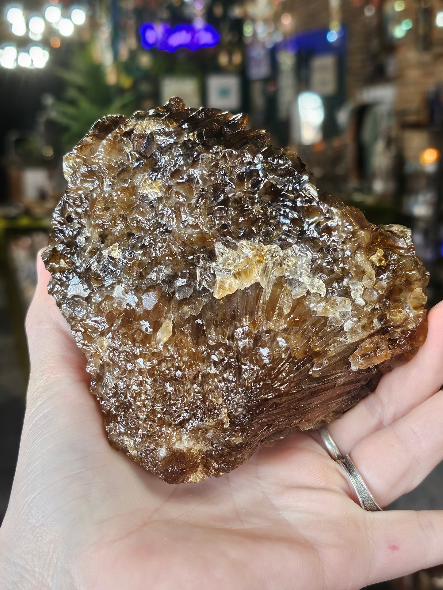 Amber Calcite