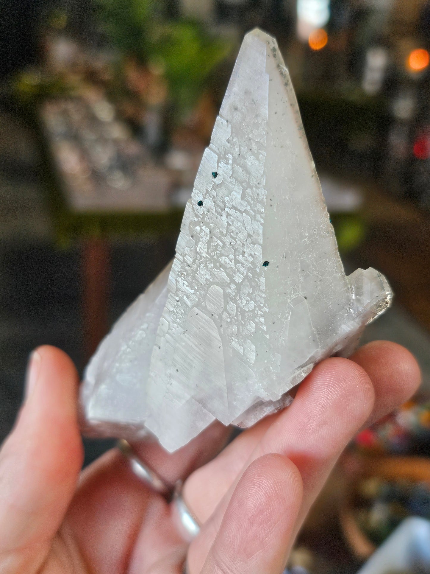 Malachite on Calcite