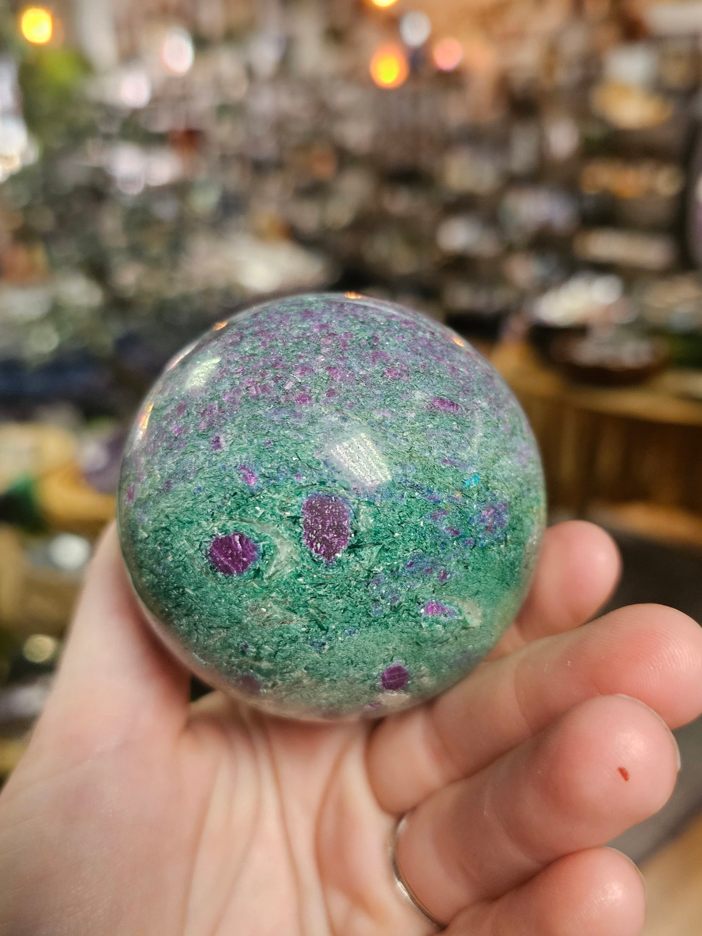 Ruby, Fuchsite, and Kyanite Sphere