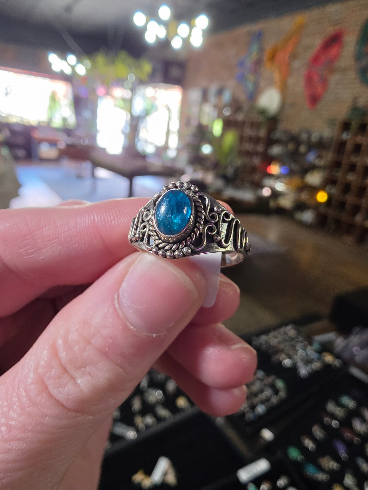 Blue Apatite Ring Size 8