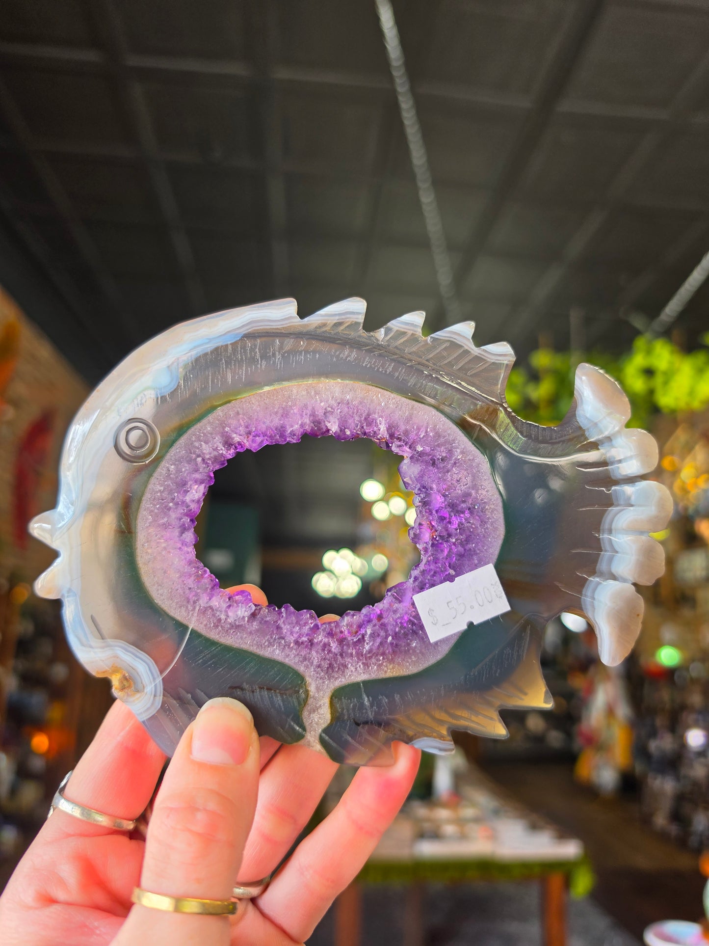 Amethyst Fish Carving