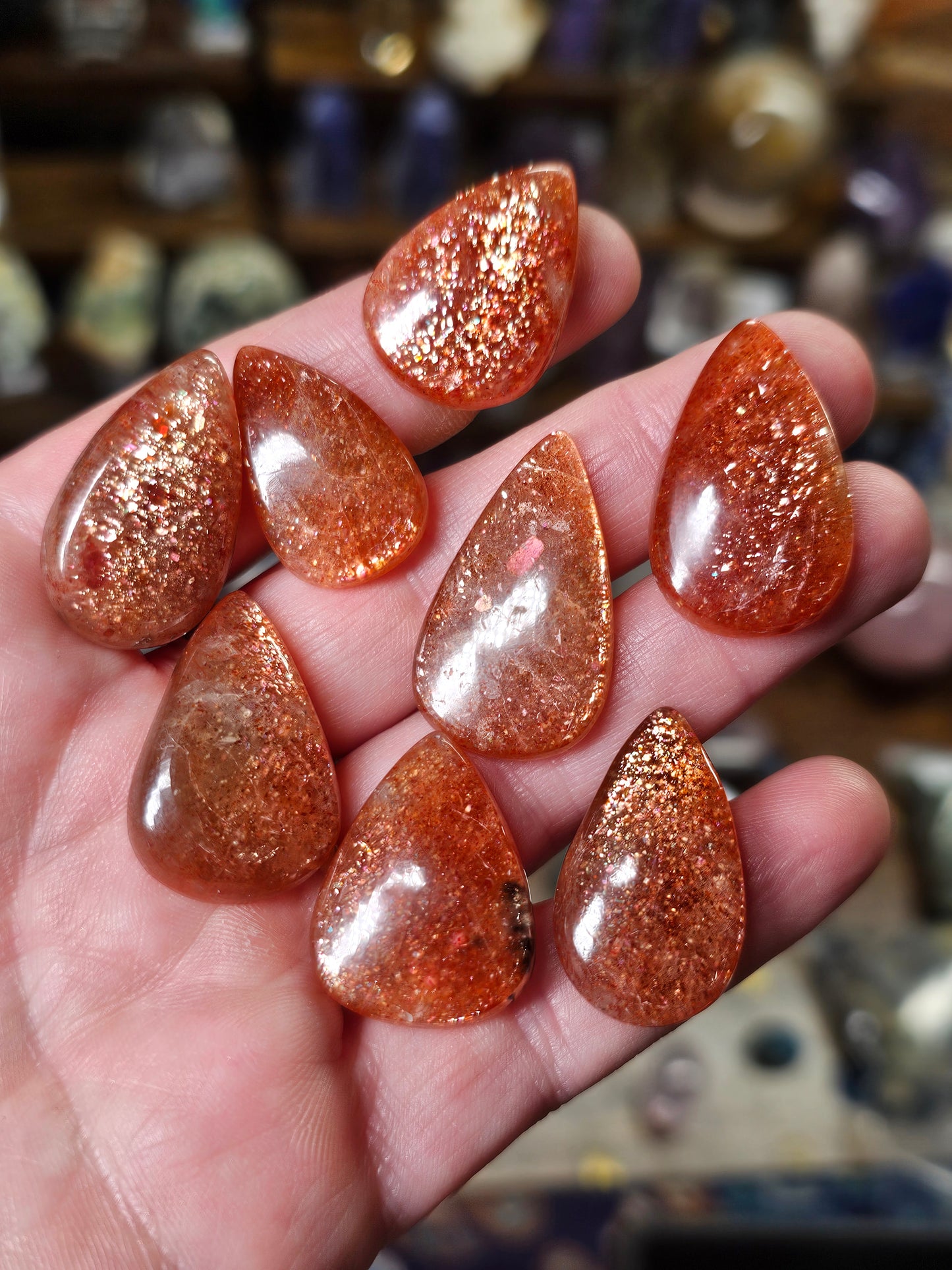 Arusha Sunstone Tear Drop Cabochons