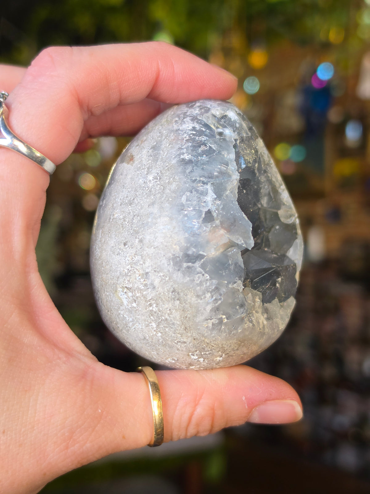 Celestite Egg Carving