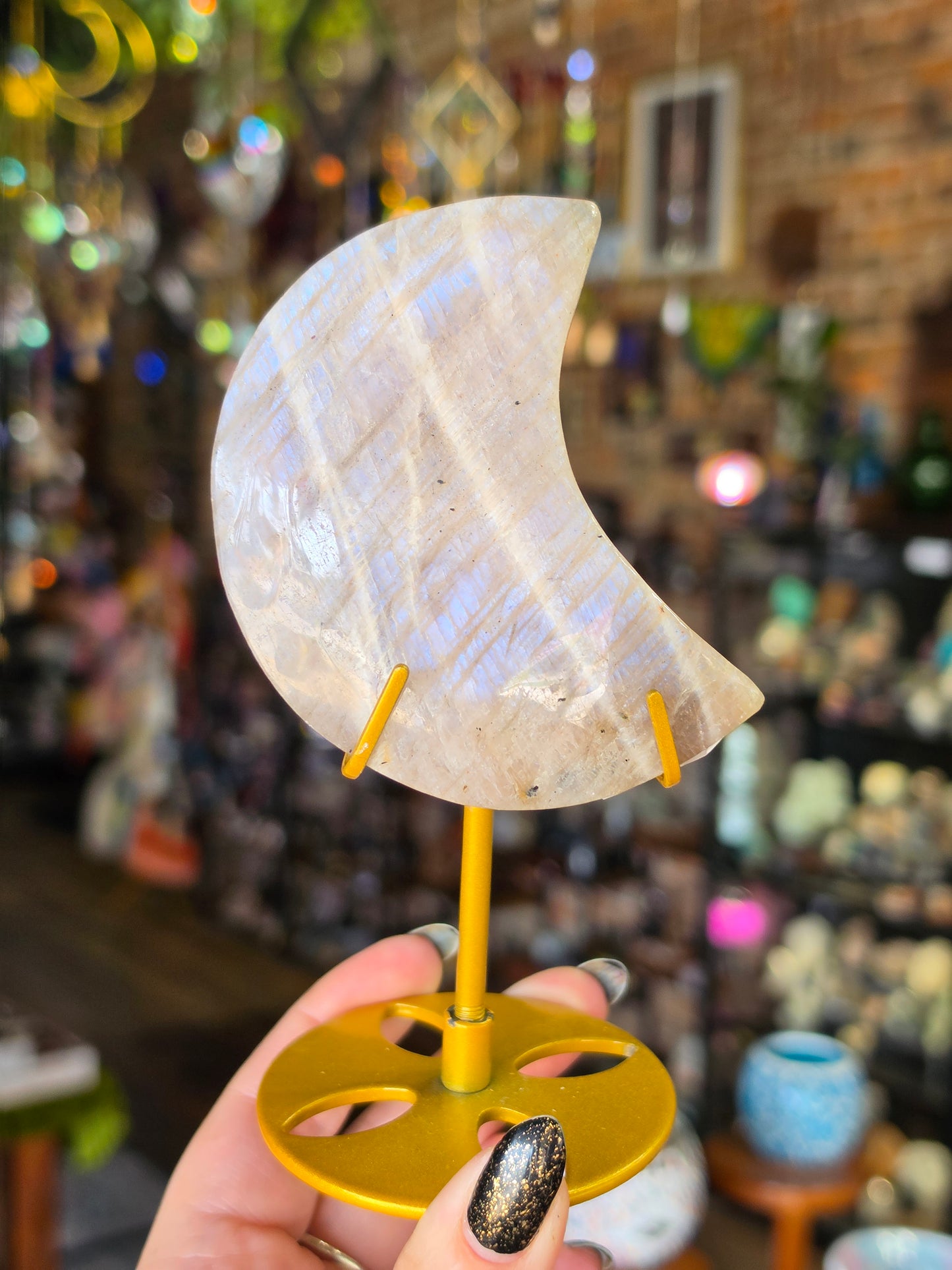 Moonstone Moon with Stand