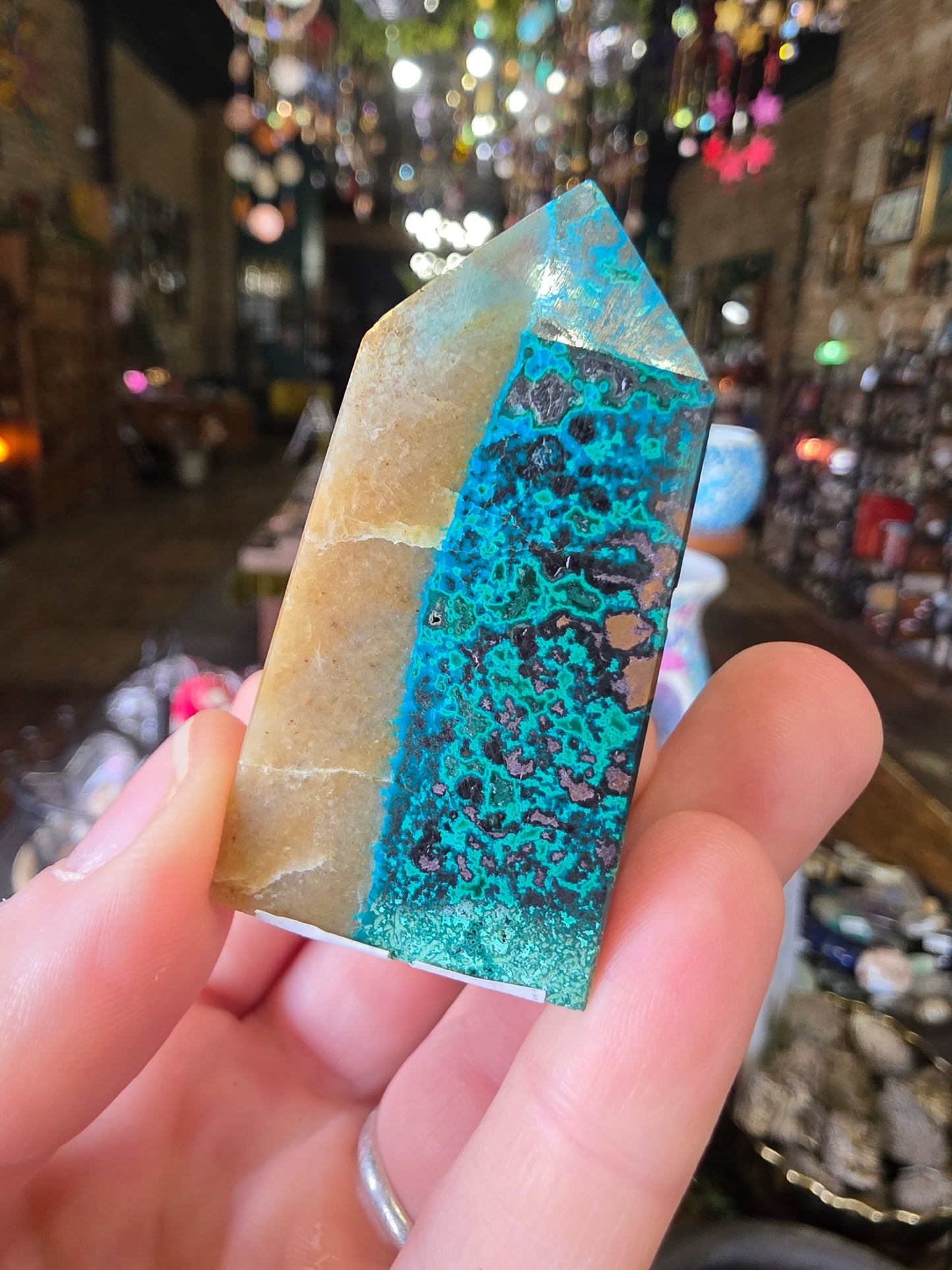 Chrysocolla, Malachite, Copper, and Quartzite Point