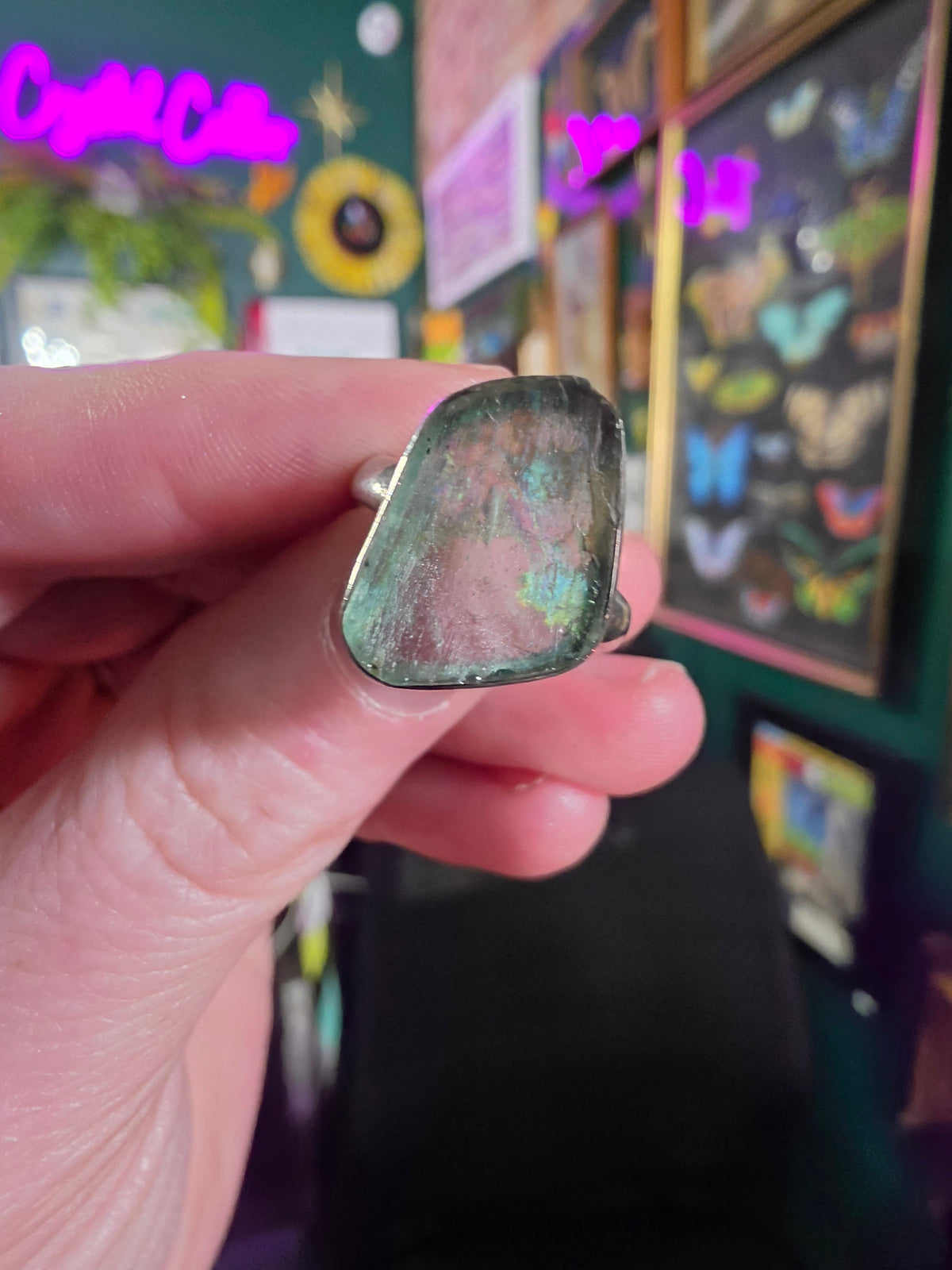 Patina Glass Ring Size 8