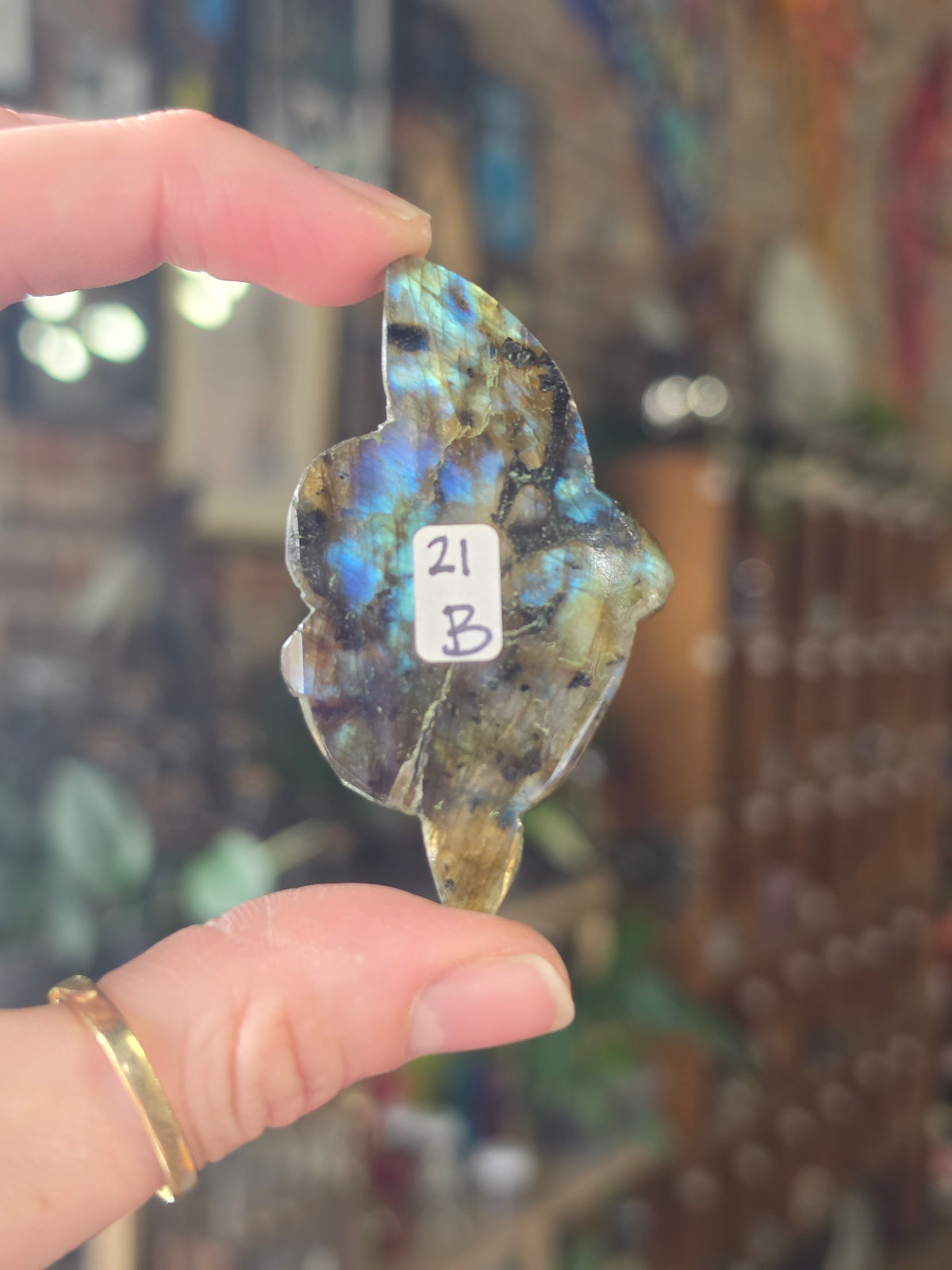 Labradorite Floral Carving Cabochon