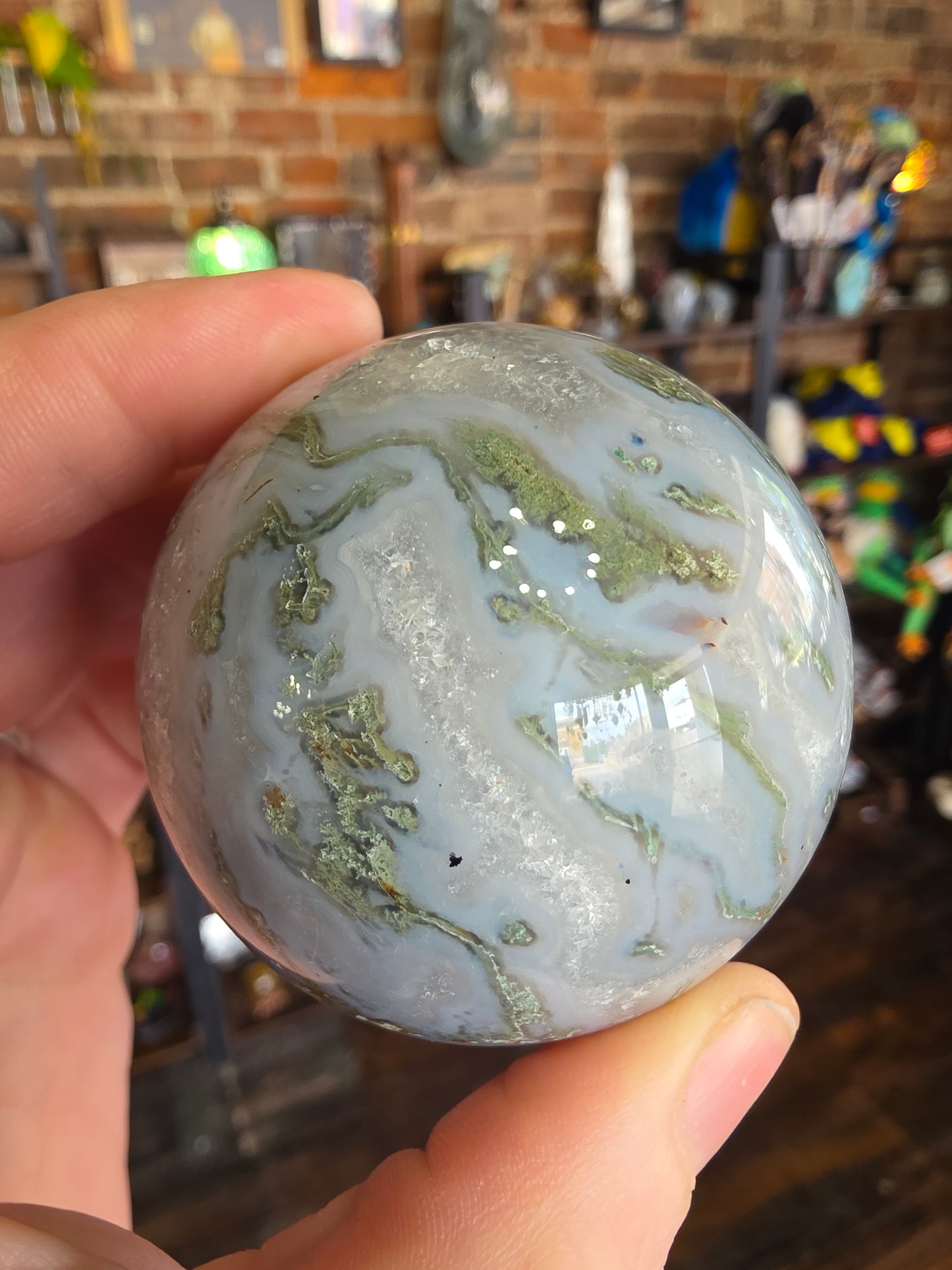 Moss agate Sphere