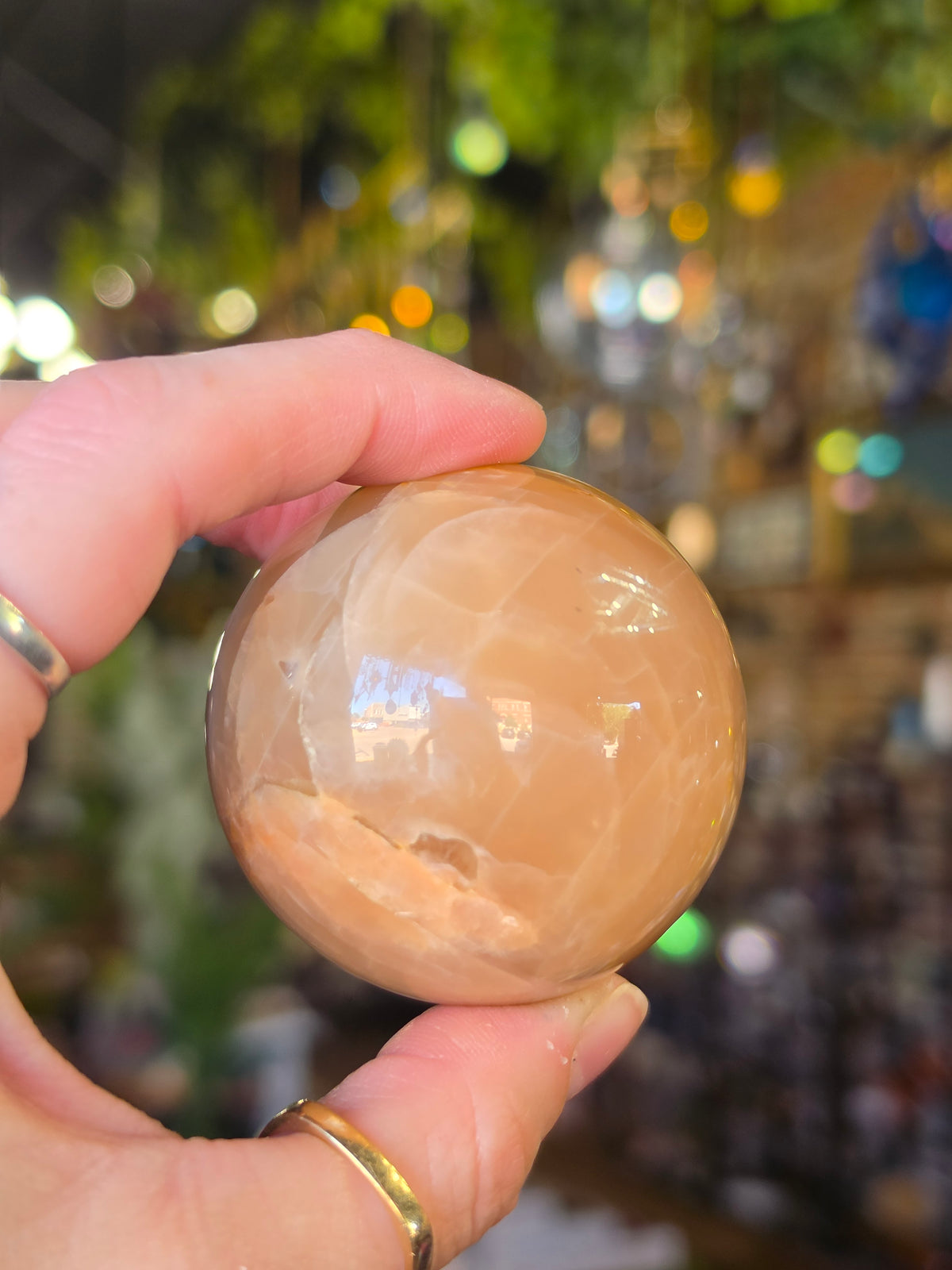 Peach Moonstone Sphere