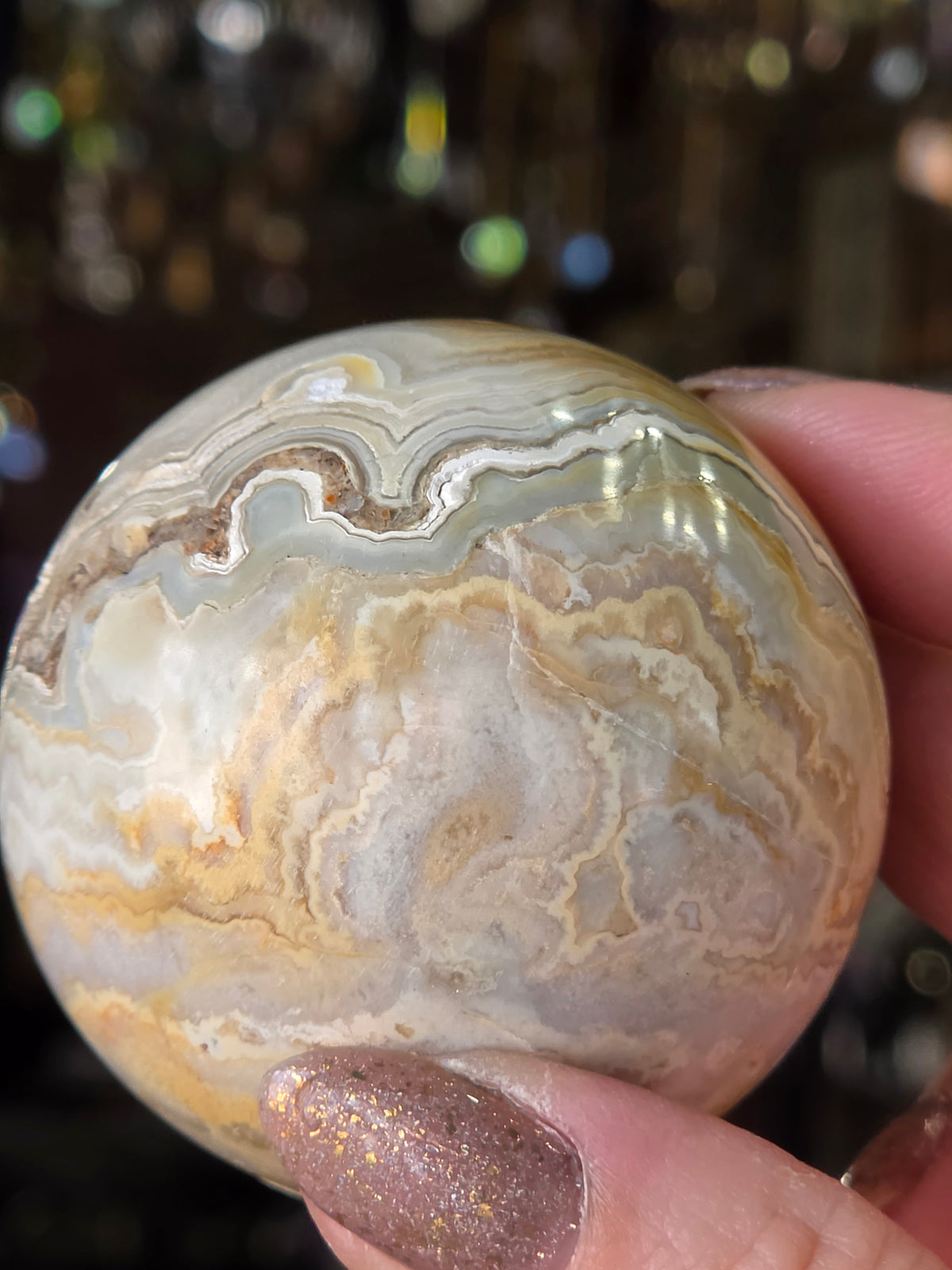 Java Lace Agate Sphere