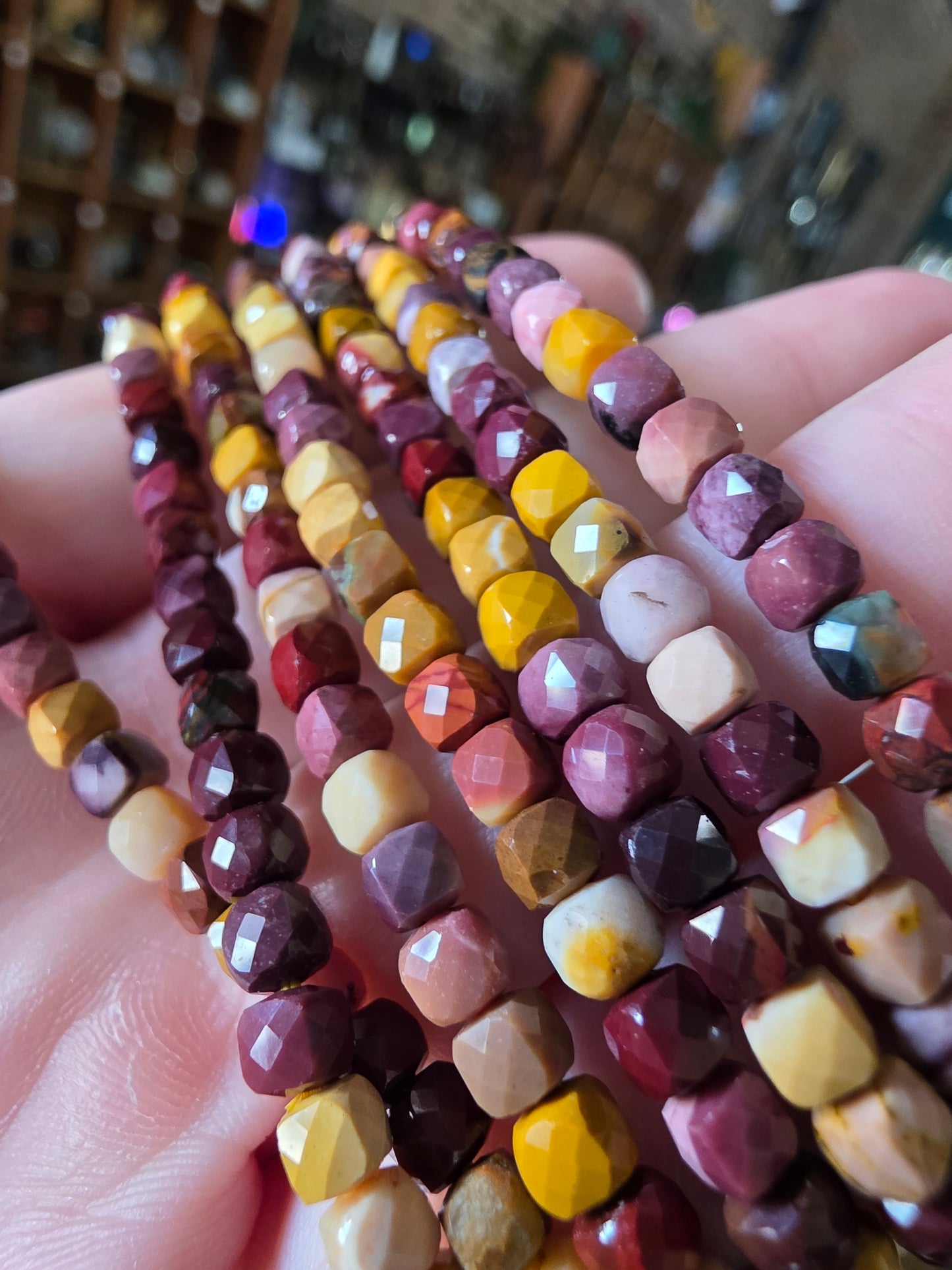 Faceted Mookaite Bead Bracelet