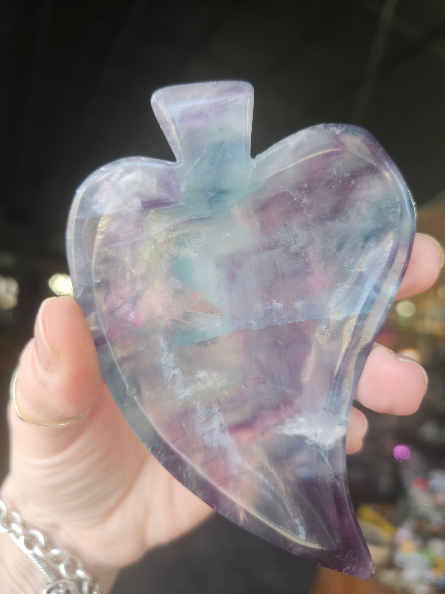 Fluorite Leaf Trinket Tray