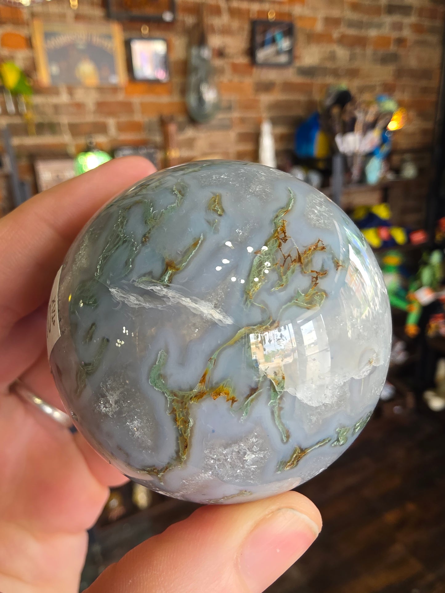 Moss agate Sphere
