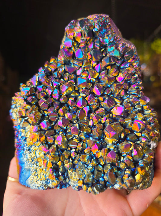 Treated Aura Quartz Cluster Freeform