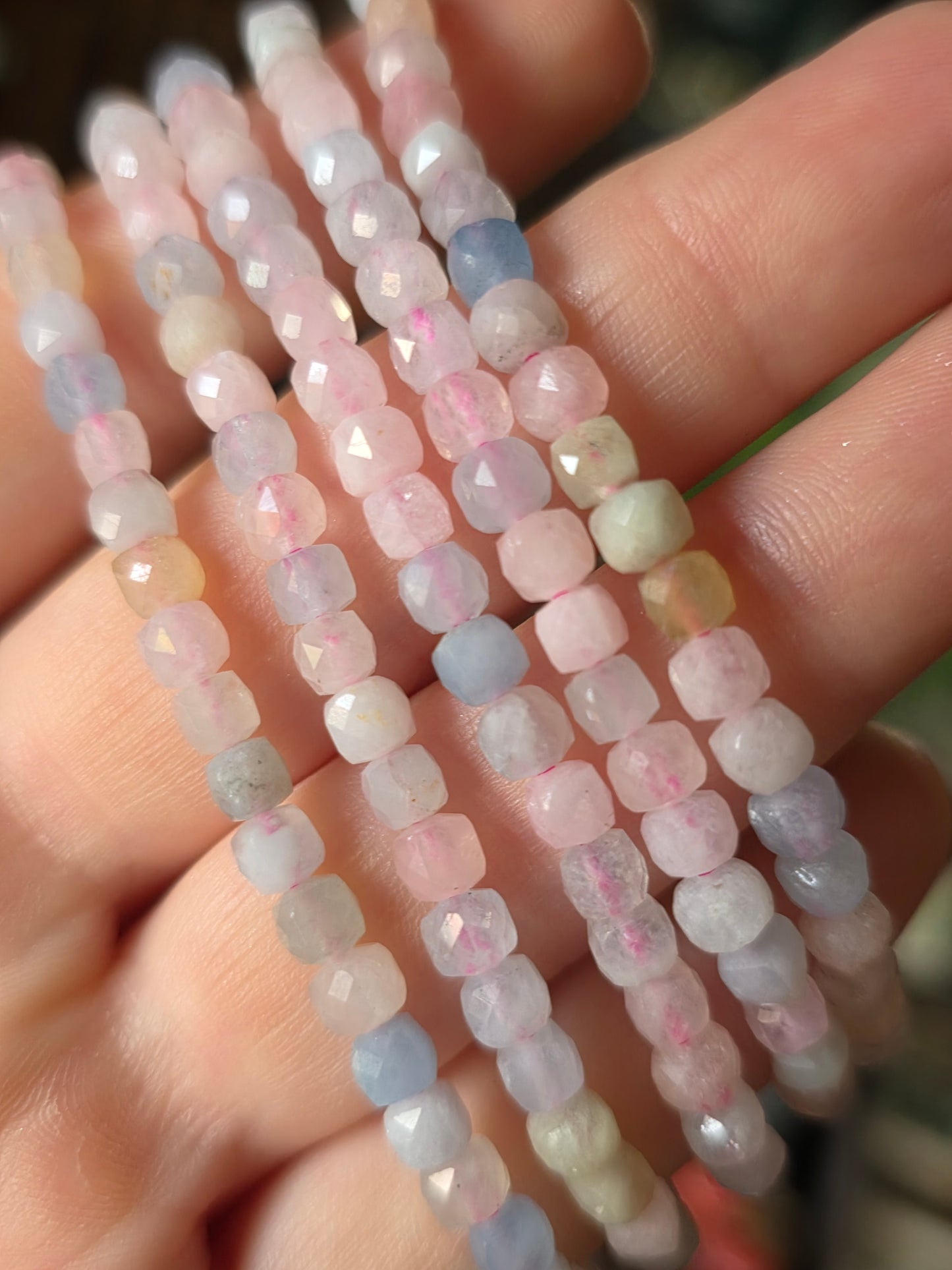 Faceted Morganite Bead Bracelet