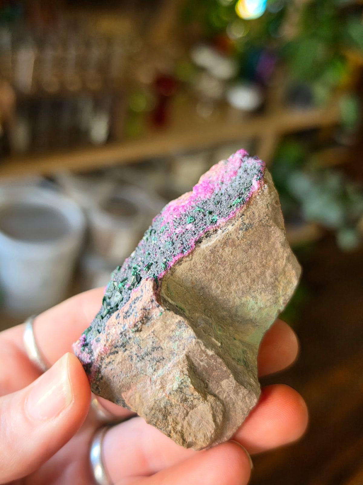 Malachite and Heterogentite on Colbalto Calcite