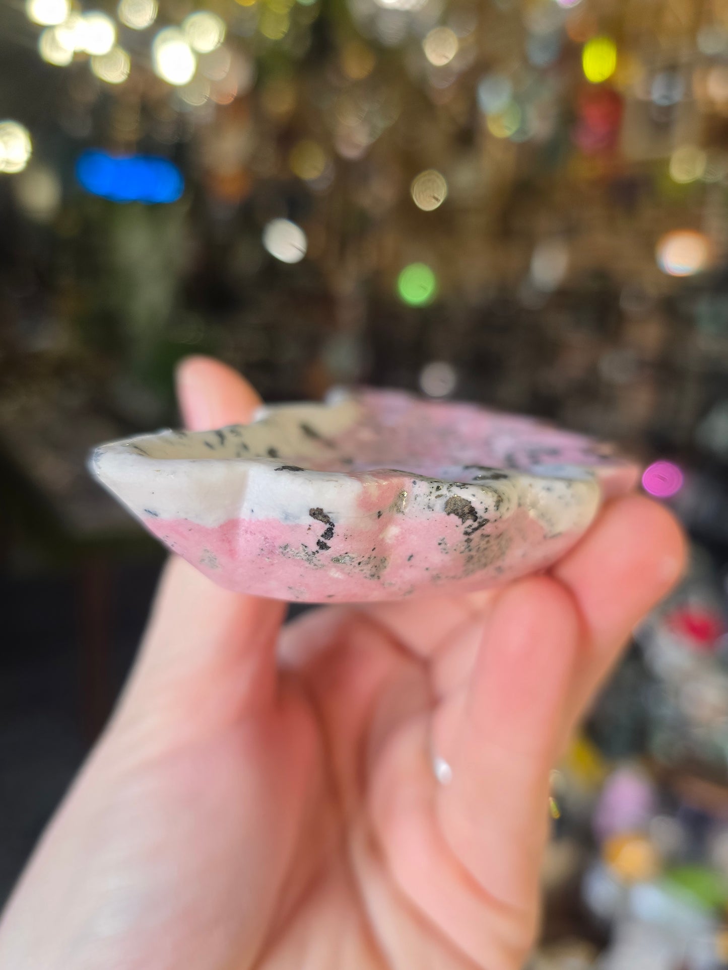 Peruvian Rhodonite Shell Trinket Dish