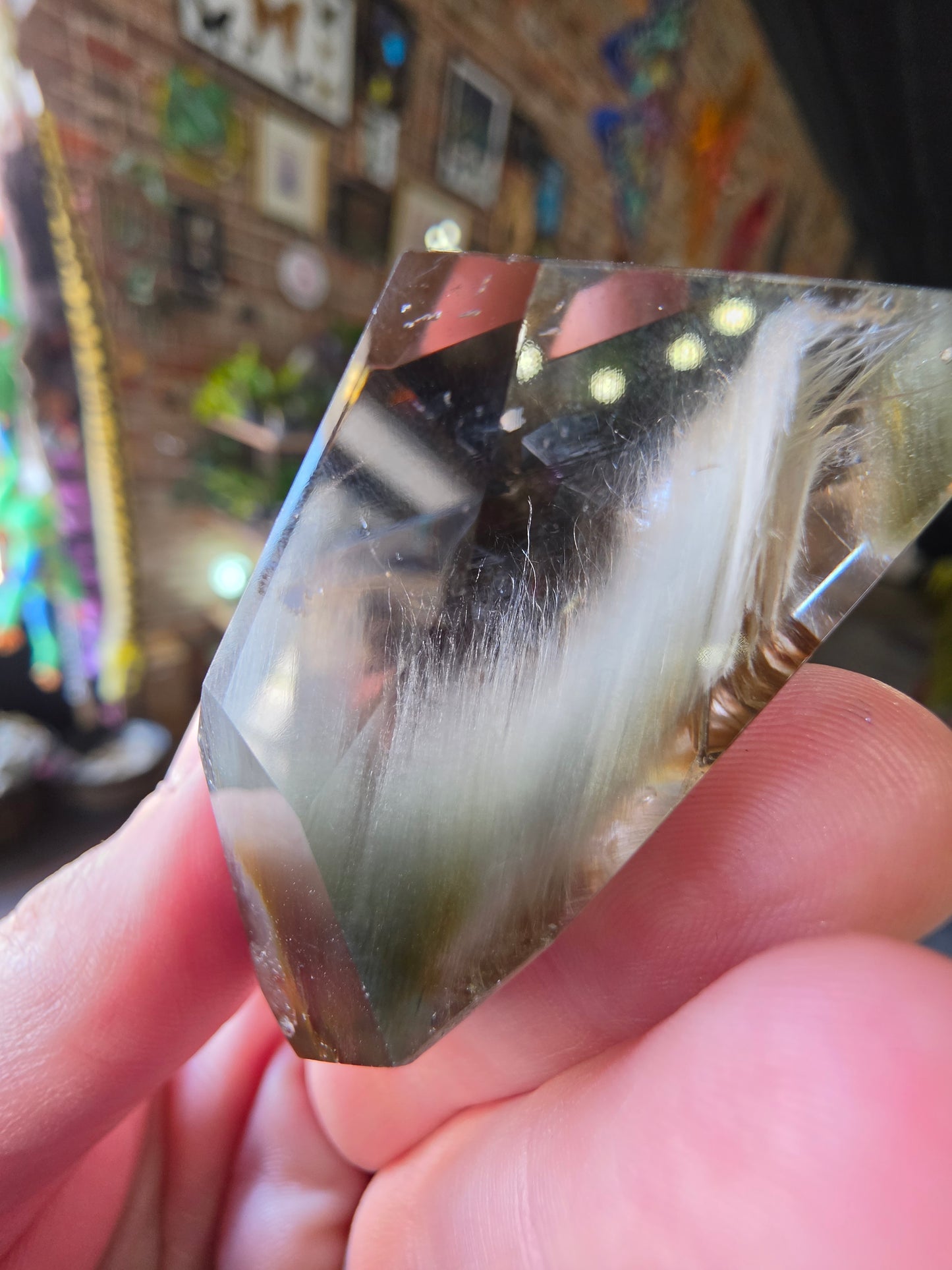 Rabbit Hair Smoky Quartz Freeform