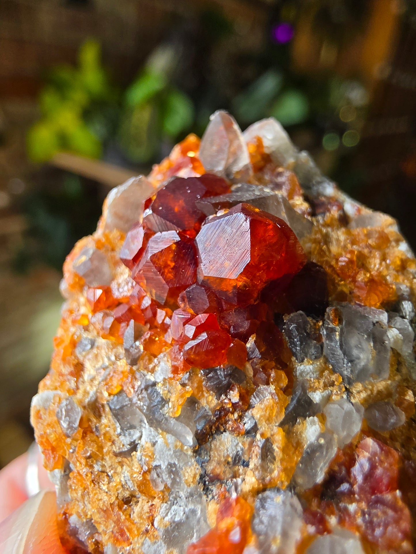 Garnet on Smoky Quartz